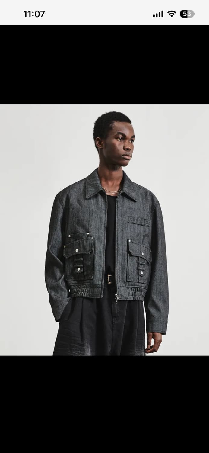 엘무드 카펜터 블루종 자켓 블랙진 46 사이즈 상품이미지1