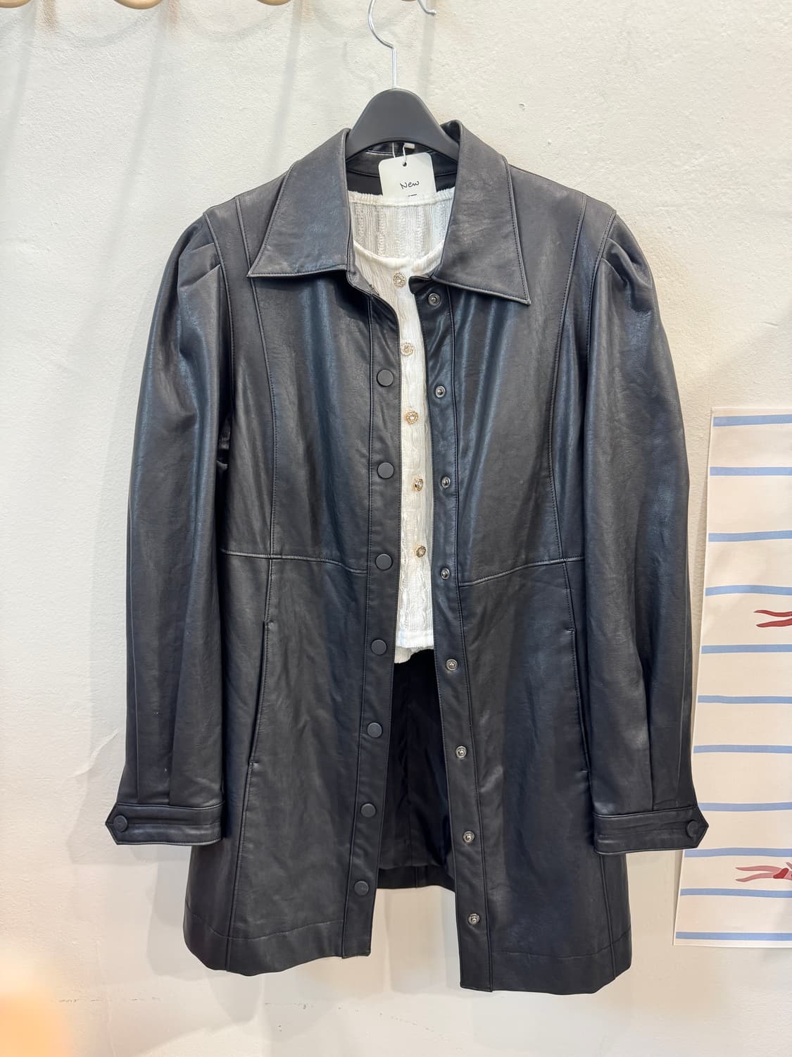 vintage 페이크레더 투웨이자켓 상품이미지2