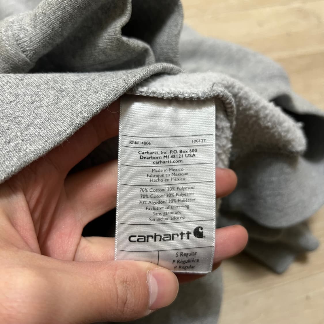 칼하트 오리지널핏 기모 후드티 [그레이] S/90 상품이미지7