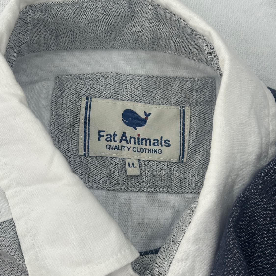 Fat Animals 7부 그레이 네이비 배색 셔츠 상품이미지7