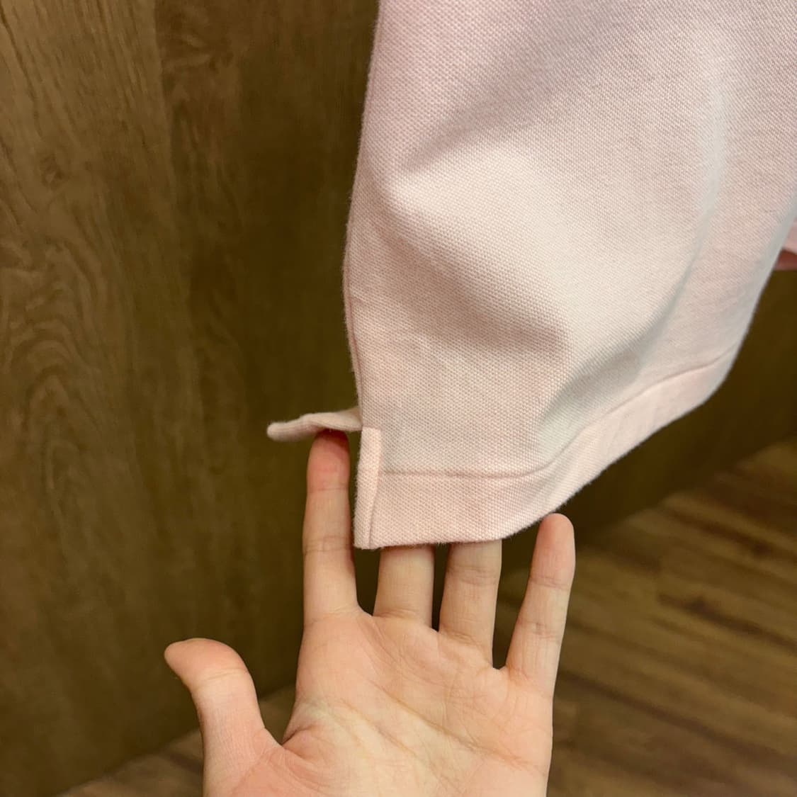 폴로 진스 PK 반팔 티셔츠 플래그 로고 자수 사이드 슬릿 디테일 핑크 상품이미지8