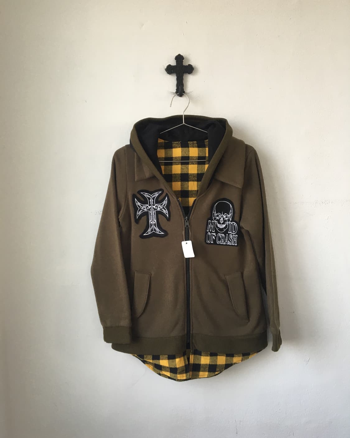 Reversible skull patch hood zip up 상품이미지2