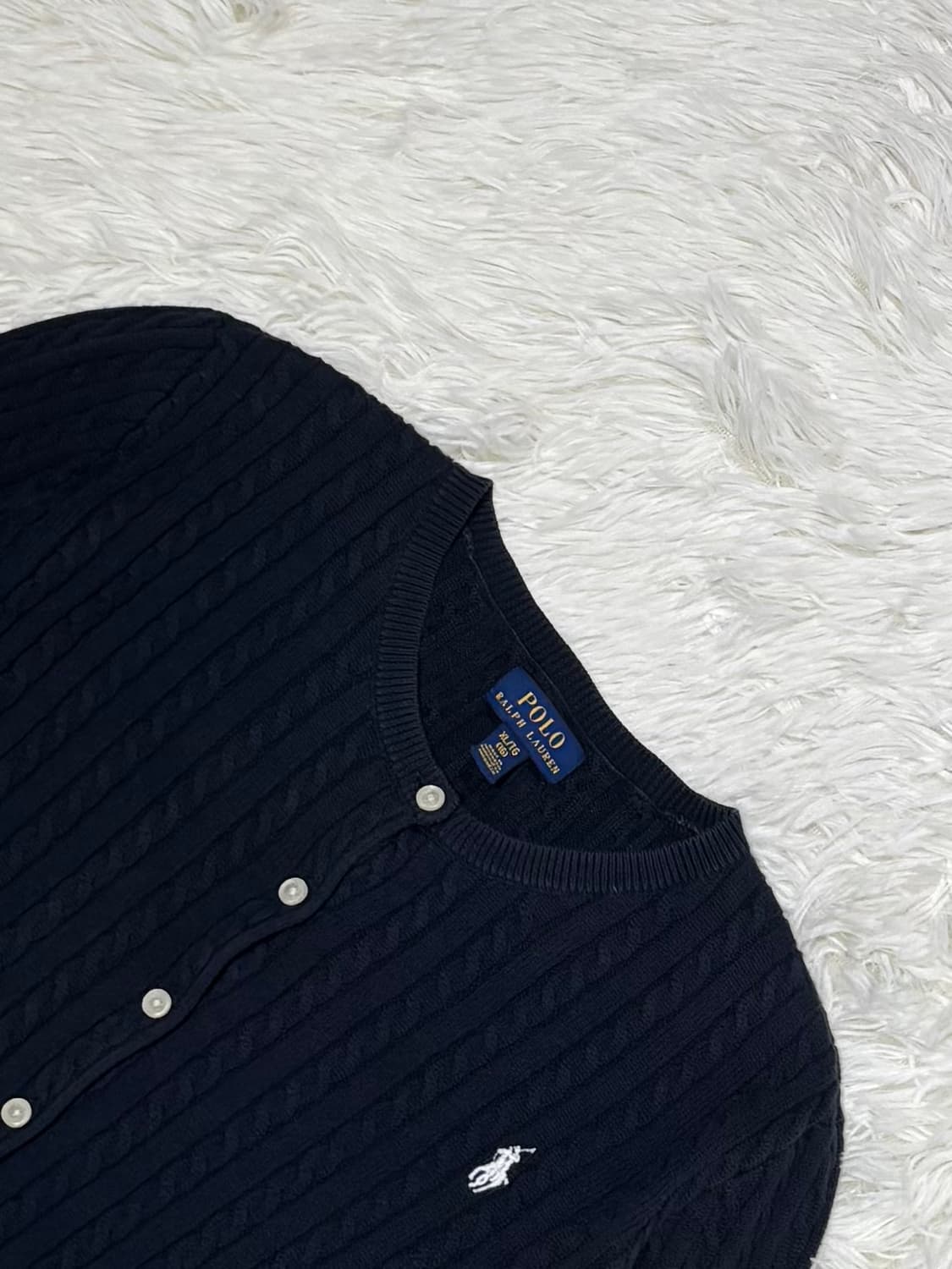 폴로랄프로렌 화이트포니 네이비 케이블 가디건 상품이미지4
