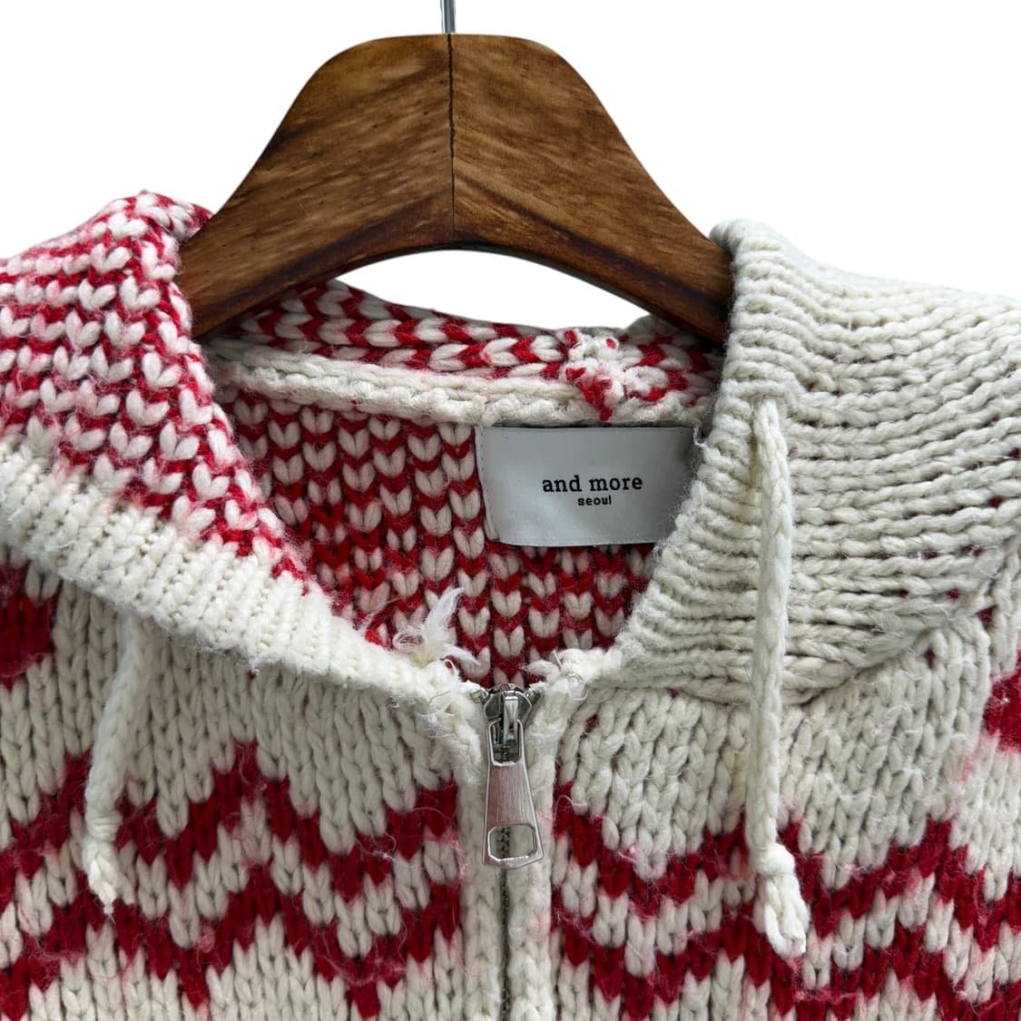 우먼 노르딕 니트 집업 상품이미지5