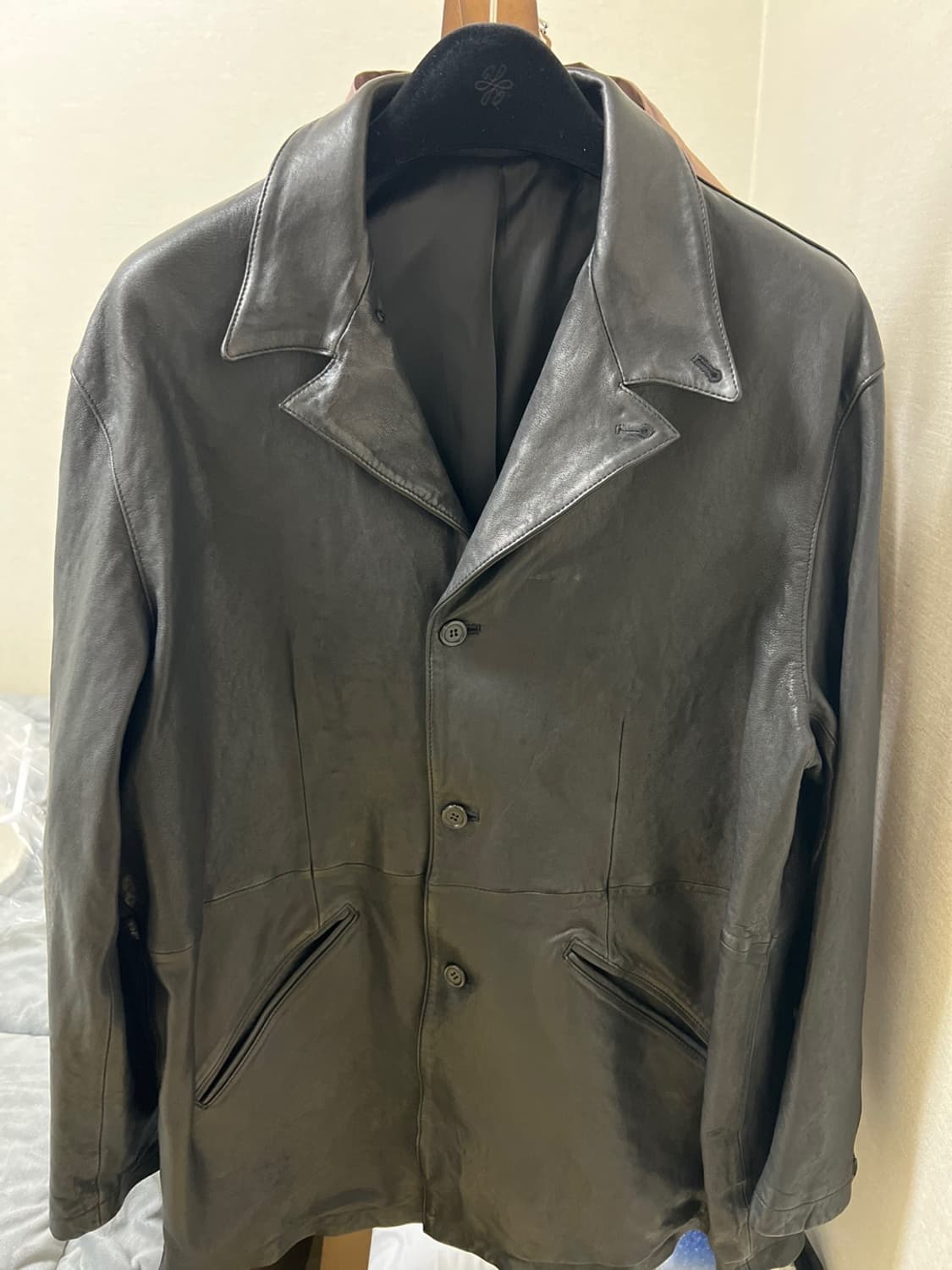 유스 워시드 레더 자켓 M 상품이미지2