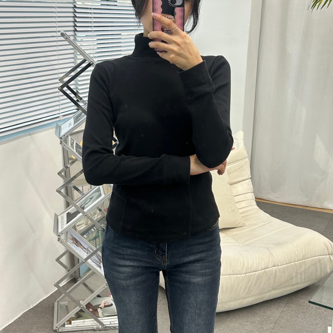 GAP 블랙 목폴라 니트 상품이미지2