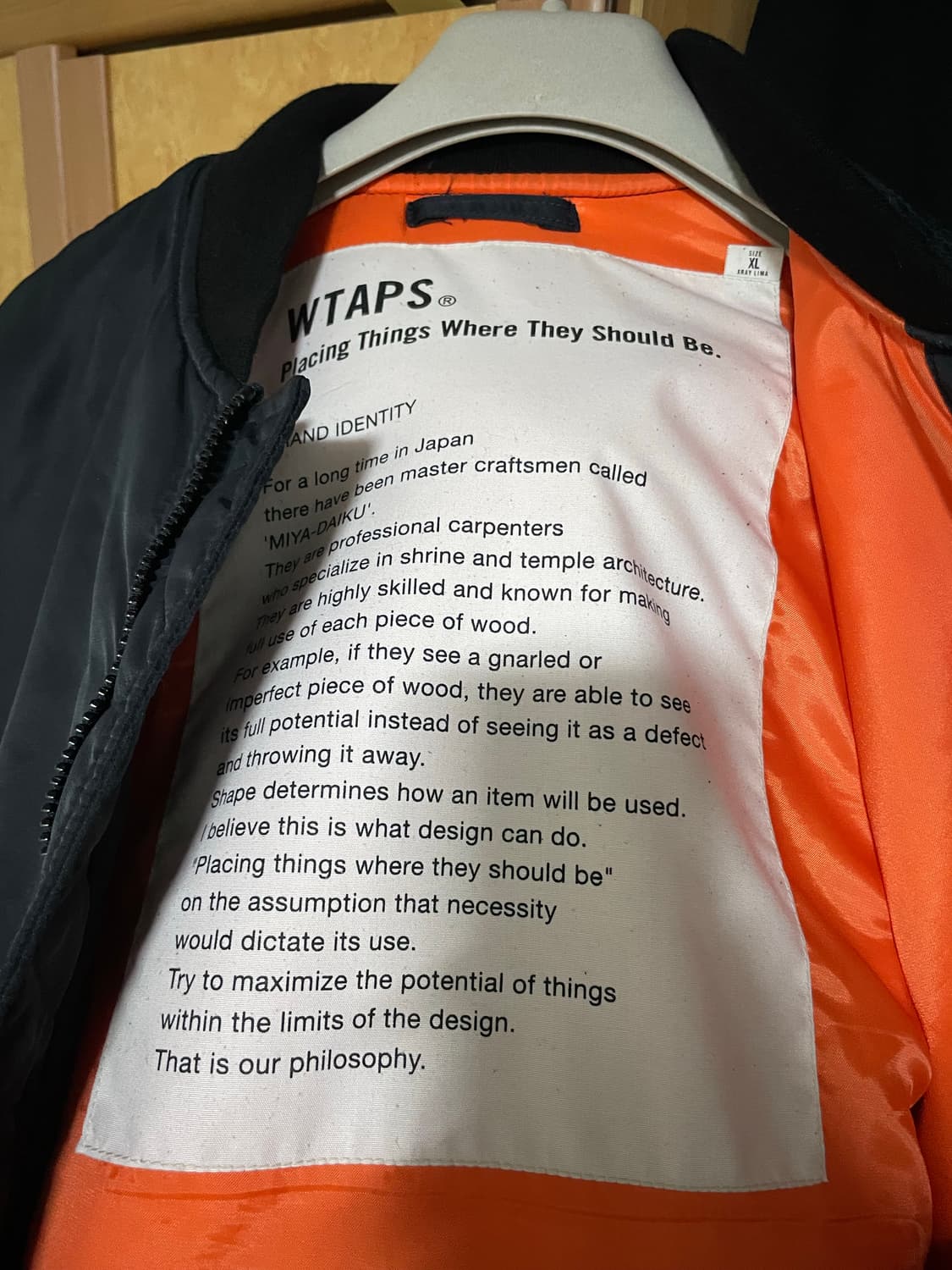 (XL) 더블탭스16  wtaps ma-1 네이비 상품이미지4