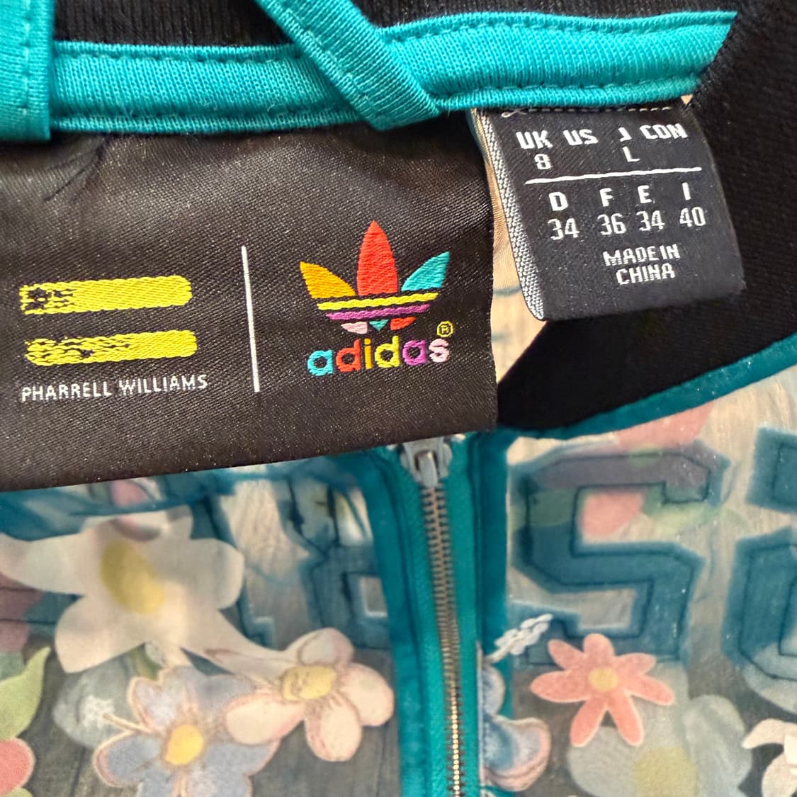 아디다스 x 퍼렐 윌리엄스 시스루 플라워 봄버 재킷 상품이미지3
