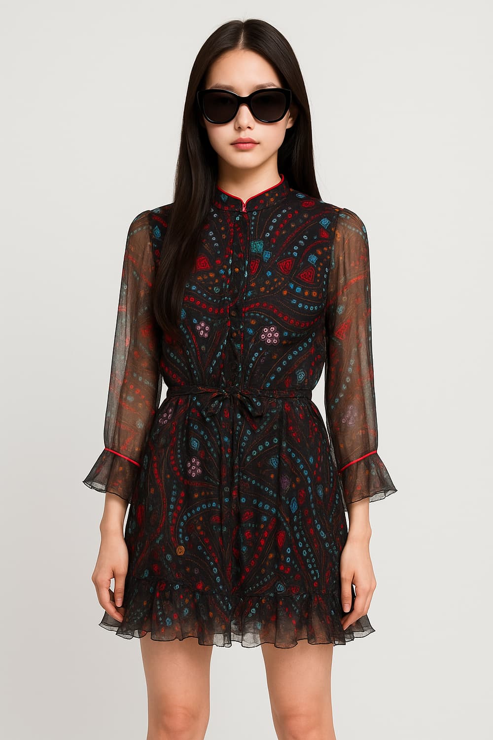 Zadig & Voltaire. 세미 시어 프린트 시폰 드레스_XS 상품이미지1