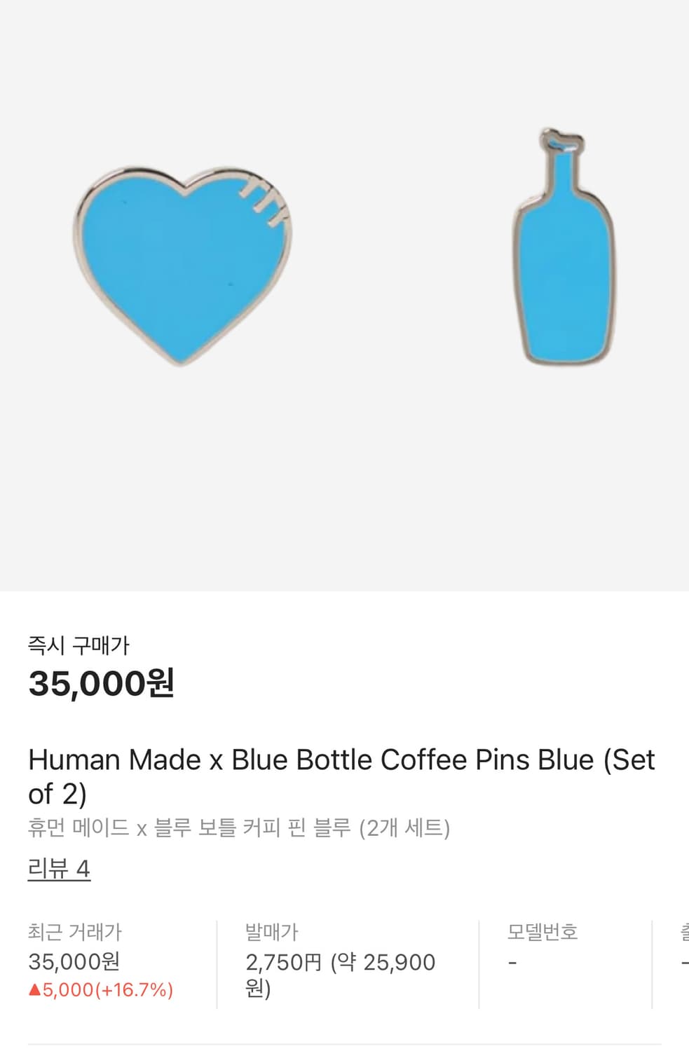 휴먼메이드x블루보틀 키링 & 핀 뱃지 상품이미지4