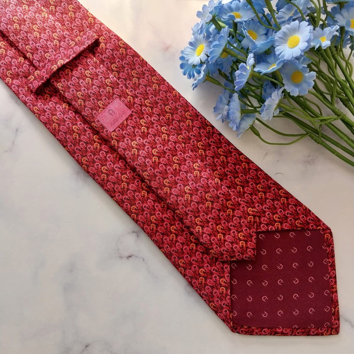 아이그너 실크 진핑크 로고 패턴 넥타이 9.6cm A+등급 K1411
 상품이미지5