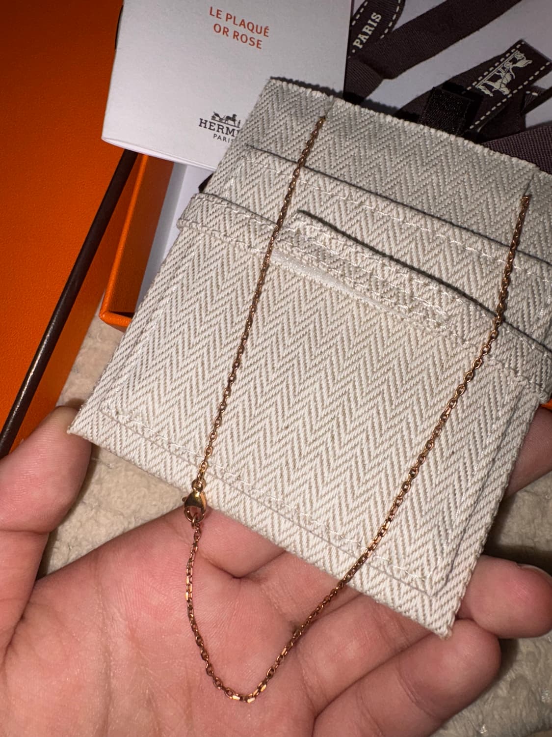 에르메스 정품 미니 팝아슈 목걸이 로즈골드 로즈드라제 상품이미지3