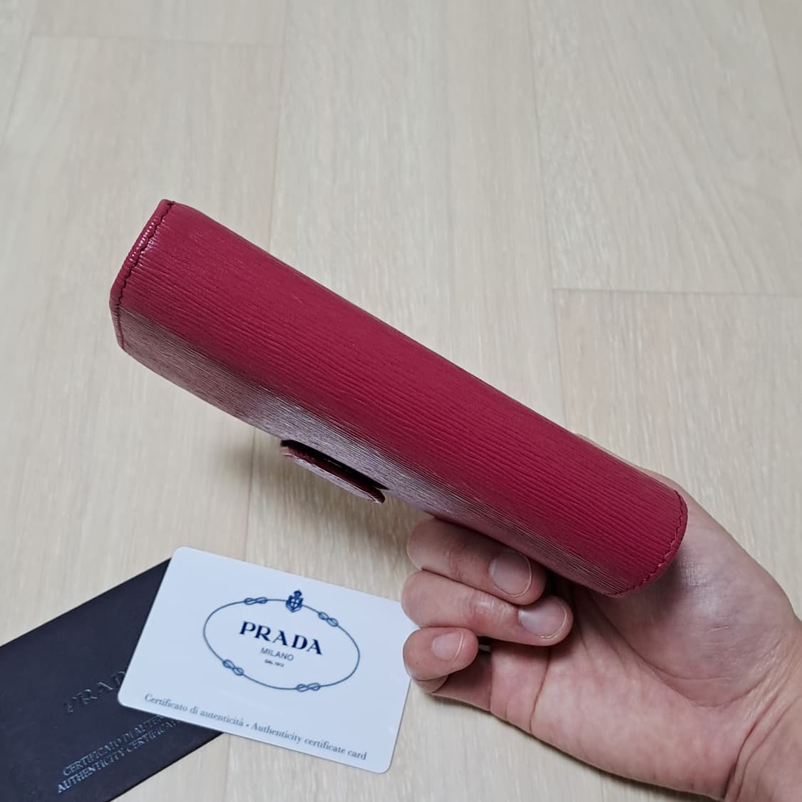 [최상급/정품] 프라다 사피아노 카프스킨 핑크지갑, 프라다지갑 상품이미지10