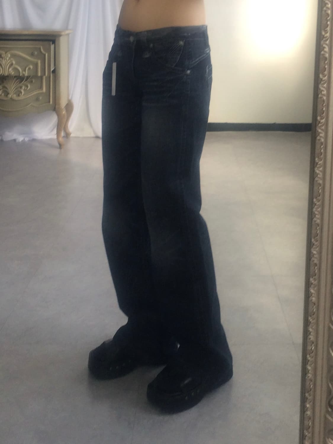 Back pocket point denim pants 상품이미지10