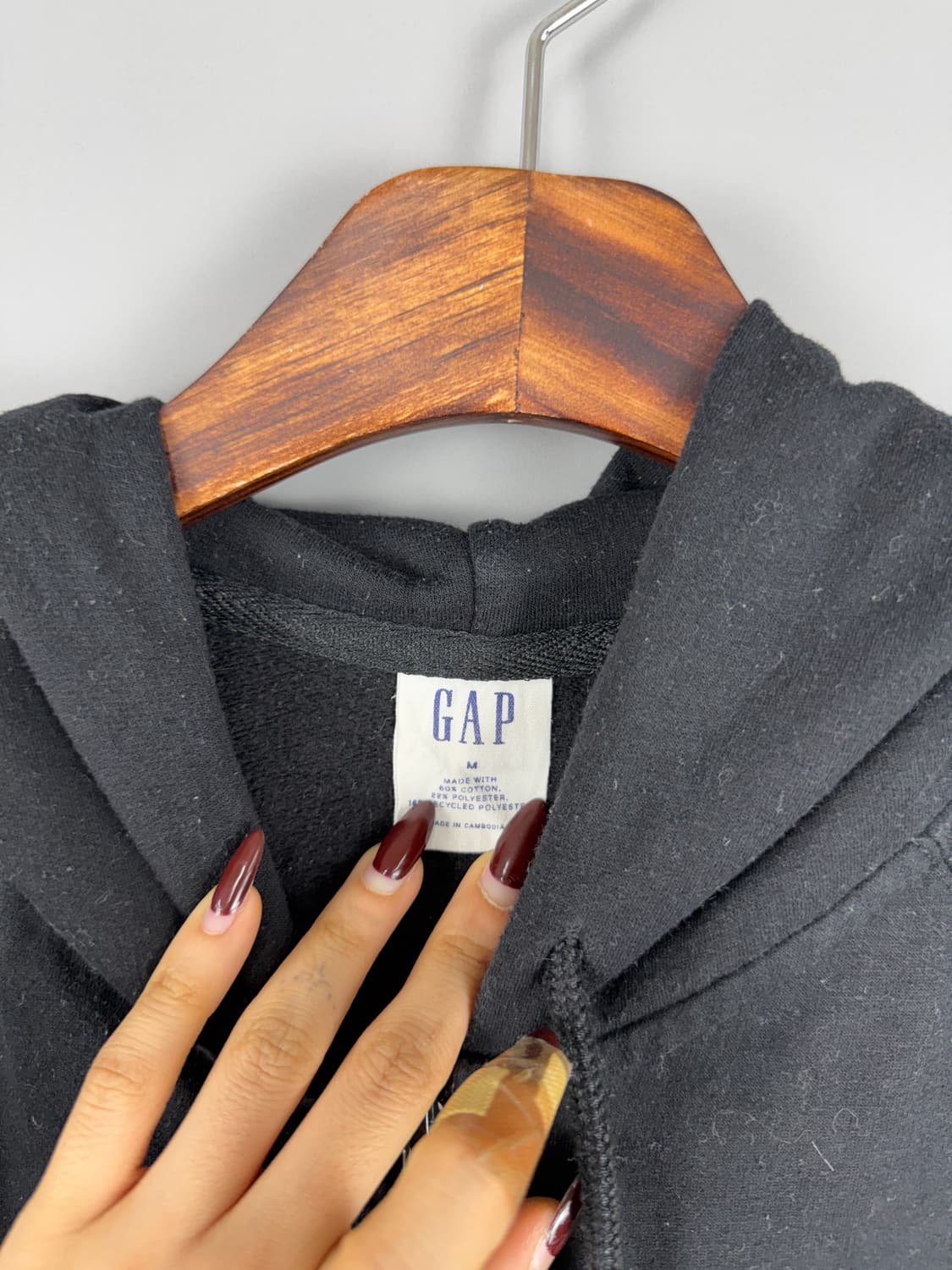 갭 부클로고 후드집업 블랙 E33 상품이미지5