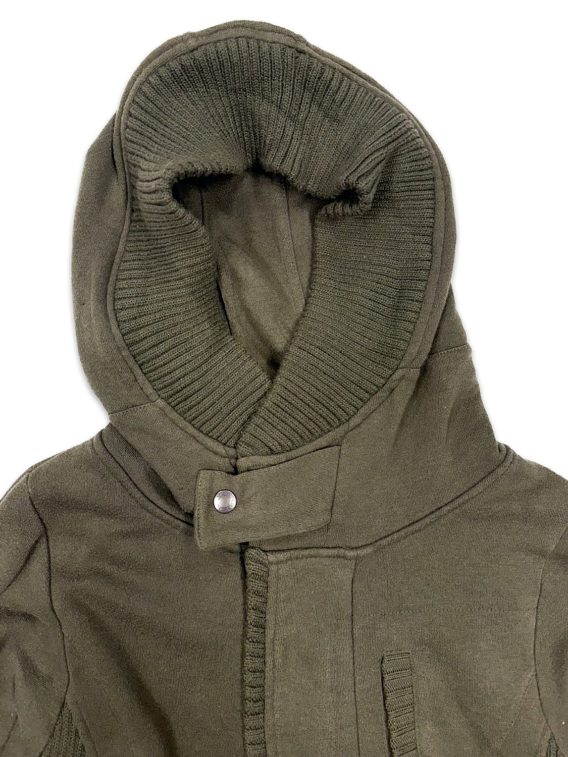 빈티지 Von Dutch 카키 니트 후드 집업 상품이미지4