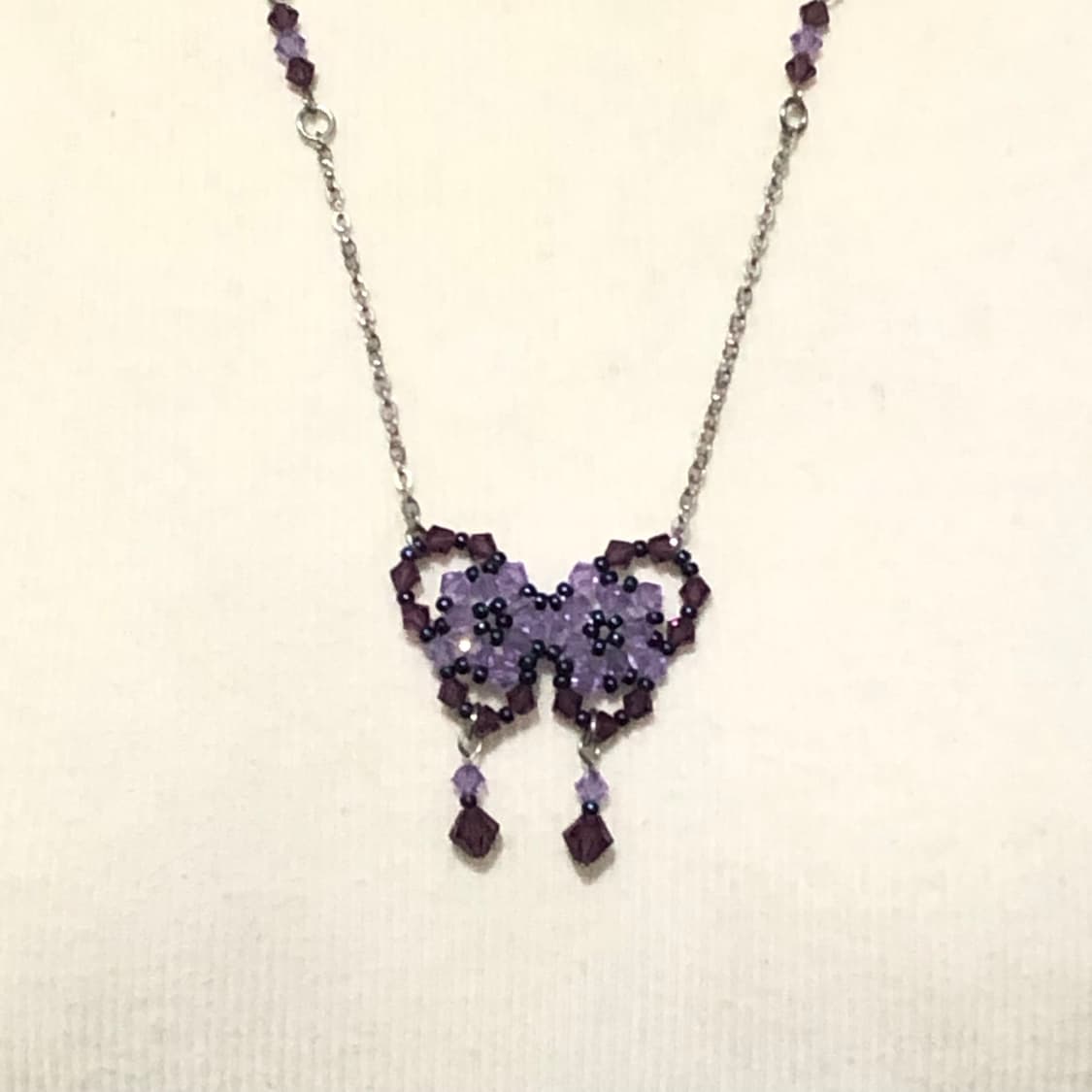 빈티지 핸드메이드 보라 나비 비즈 목걸이 페어리 오리엔탈 긱시크 모리걸 상품이미지2