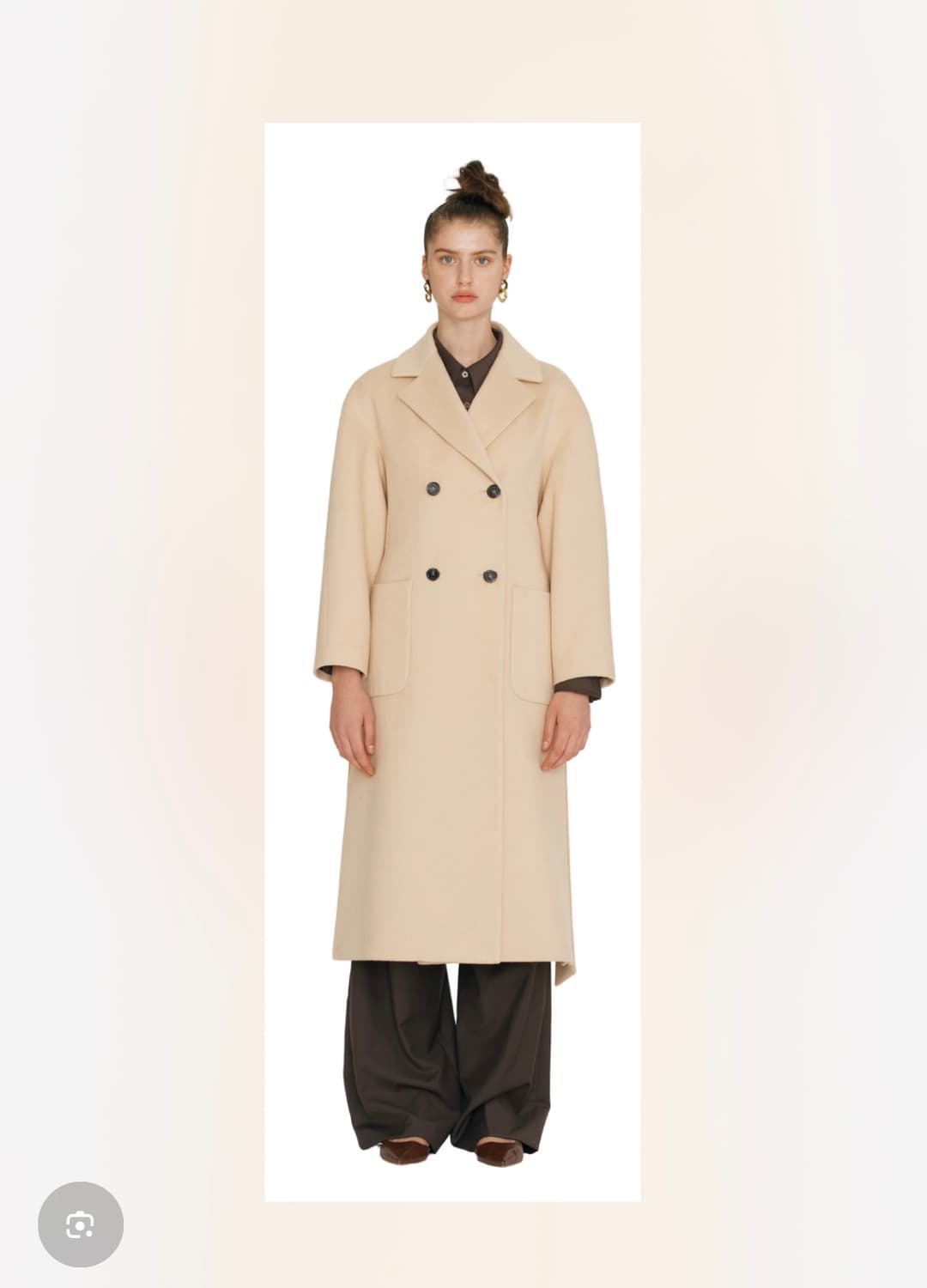 샤트렌 CHATELAINE 버터 롱 맥시 더블 브레스트 울 코트 S 상품이미지1