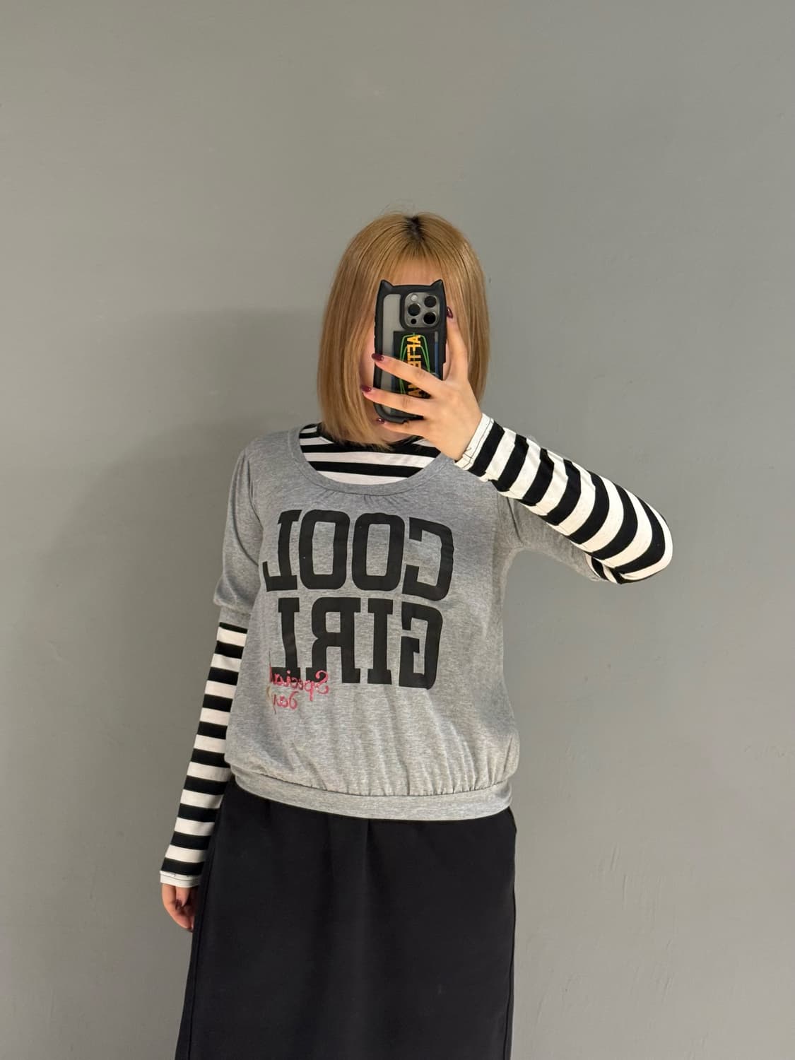 kitsch lettering layered long sleeve 상품이미지2