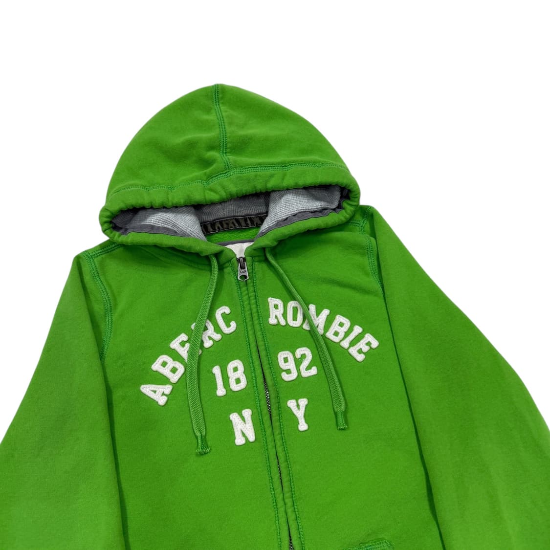 아베크롬비 Y2K 스펠로고 기모 후드집업 그린 M 상품이미지2
