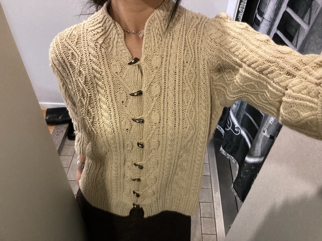 7부 니트 떡볶이 가디건 상품이미지1