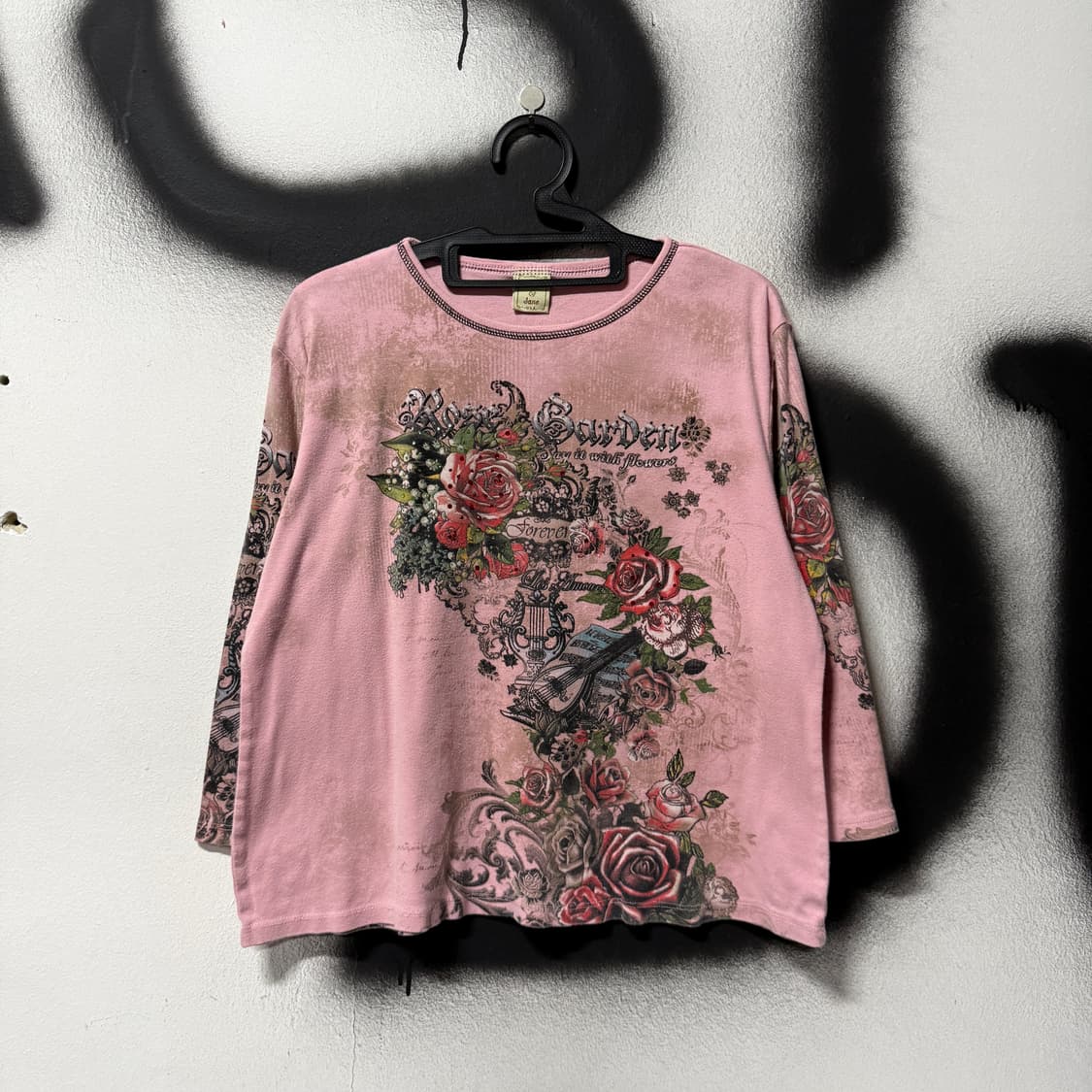 Jess & Jane USA 오리엔탈 펑크 타투 프린팅 롱 슬리브 티셔츠 상품이미지1