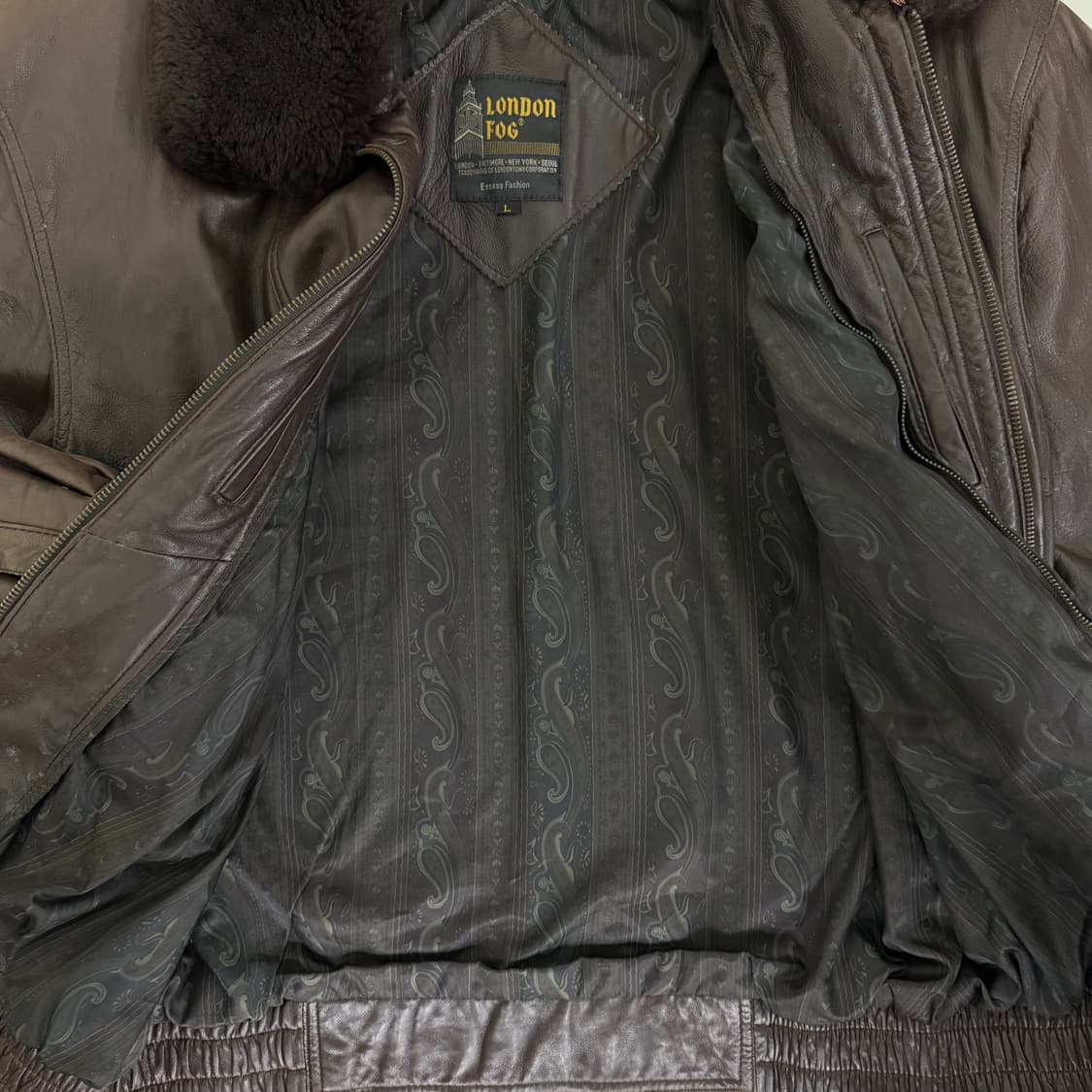 90's 런던포그 램스킨 무스탕 가죽 자 상품이미지6