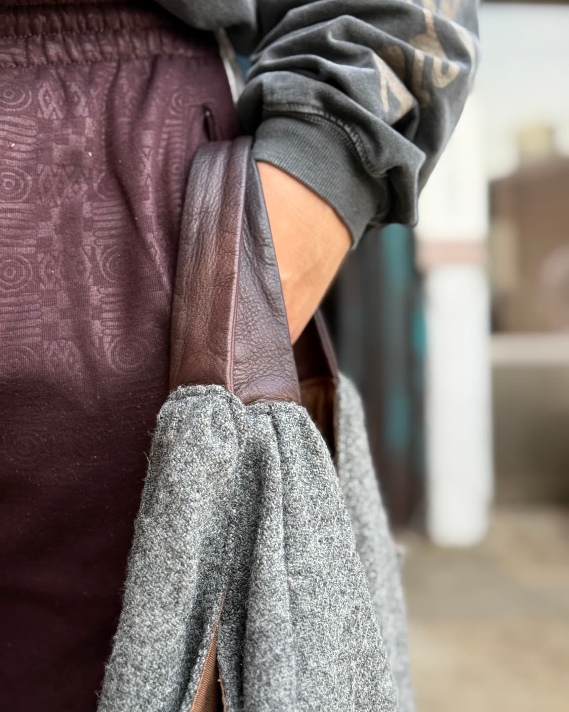 Te chichi x 해리스트위드 울 & 레더 숄더백 상품이미지9