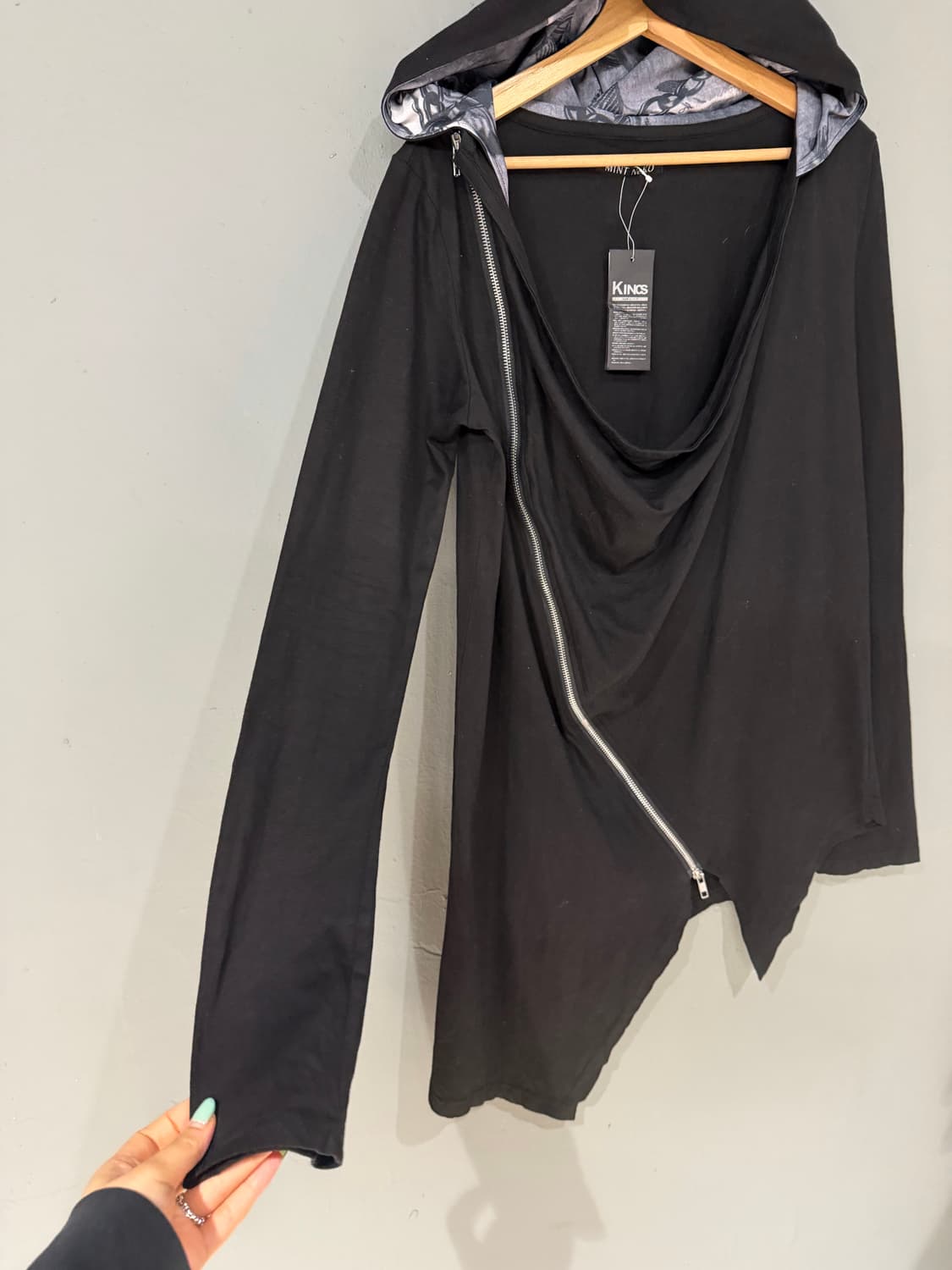 Archive side zipper drape hood zip-up  상품이미지10