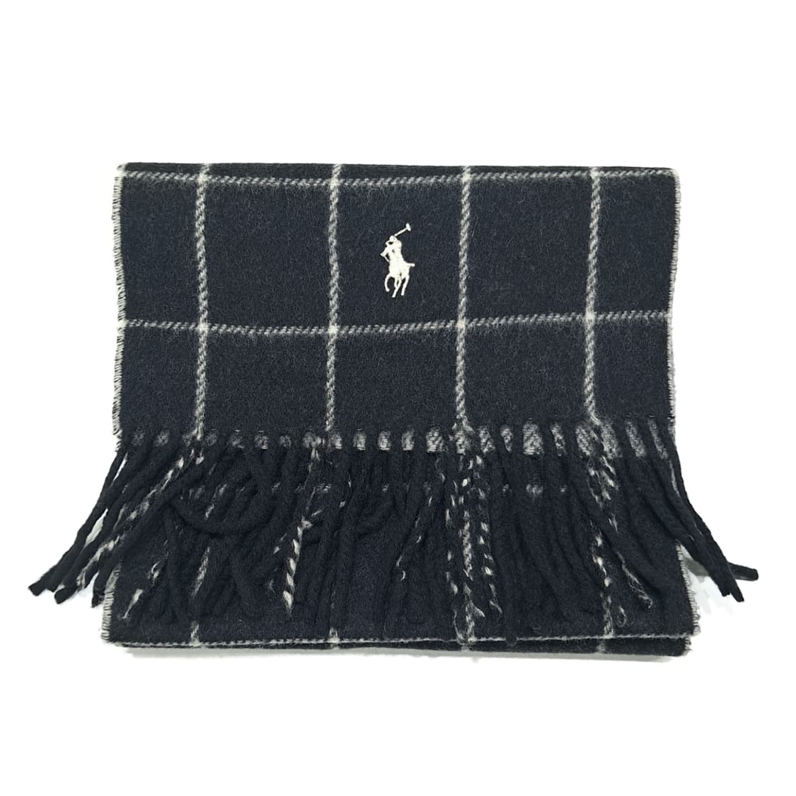 MX485 폴로 90s 이태리판 램스울 양면 네이비 머플러 목도리 상품이미지7