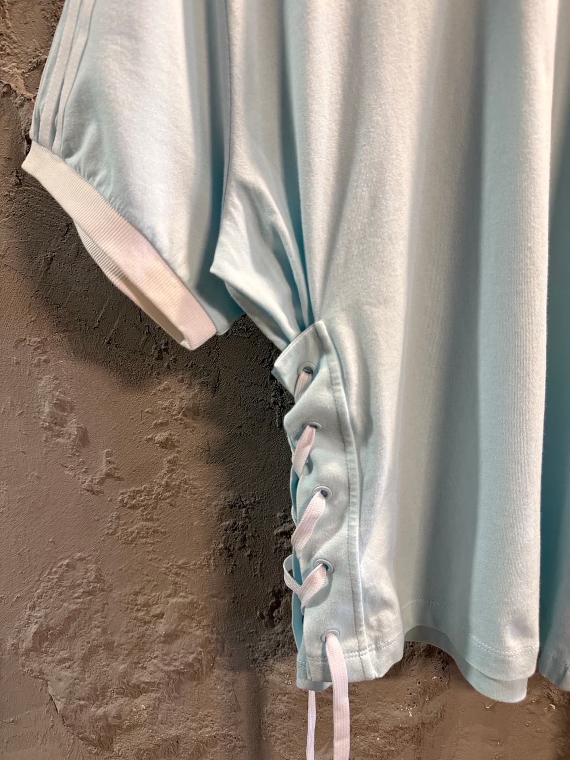 M 아디다스 adidas 트레포일 3선 레이스업 반팔 티셔츠 민트 상품이미지2