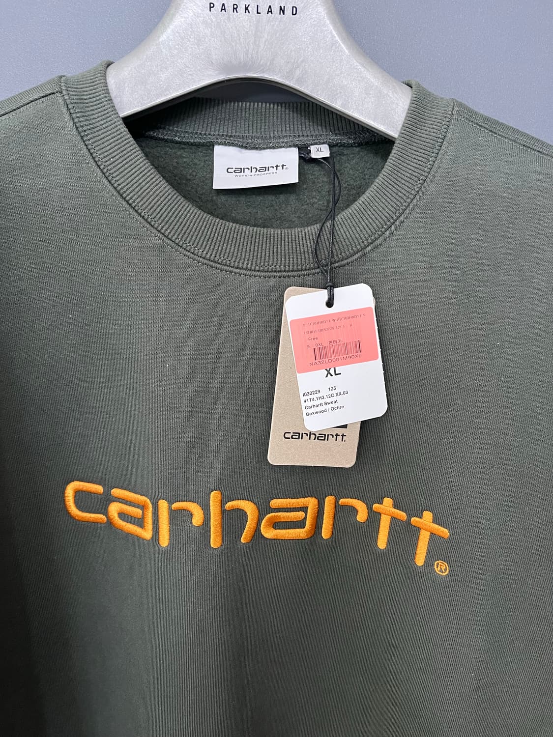 칼하트 wip 기모 맨투맨 카키 XL (새상품) 상품이미지3