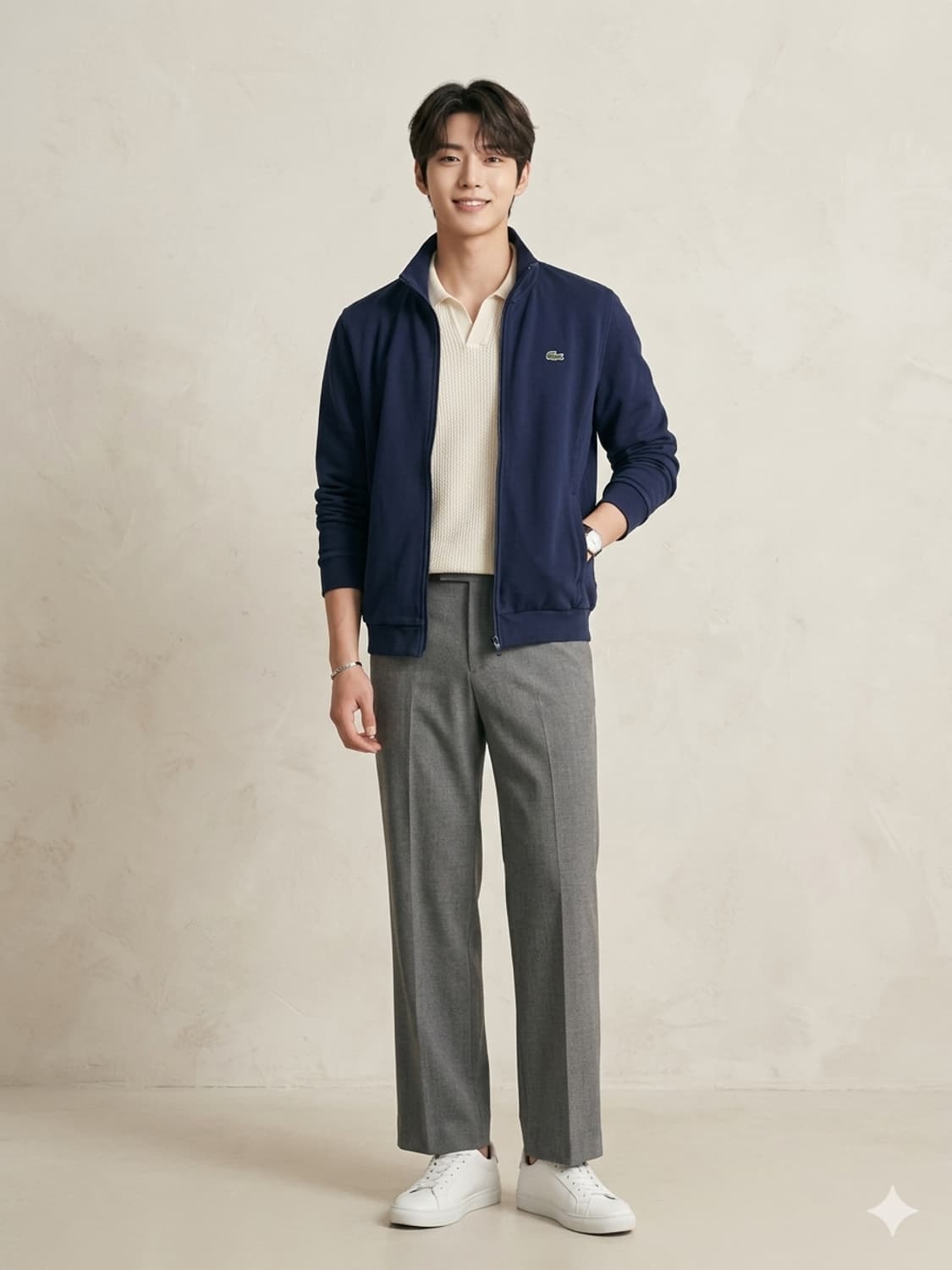 라코스테 스포츠(LACOSTE SPORT) 네이비 스웨트 집업 자켓 상품이미지1