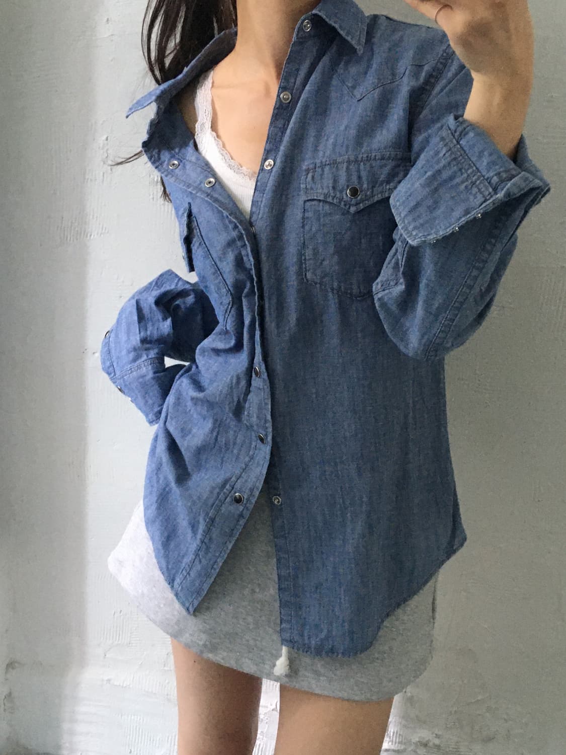 Saint Laurent 생로랑 데님 웨스턴 셔츠 상품이미지1