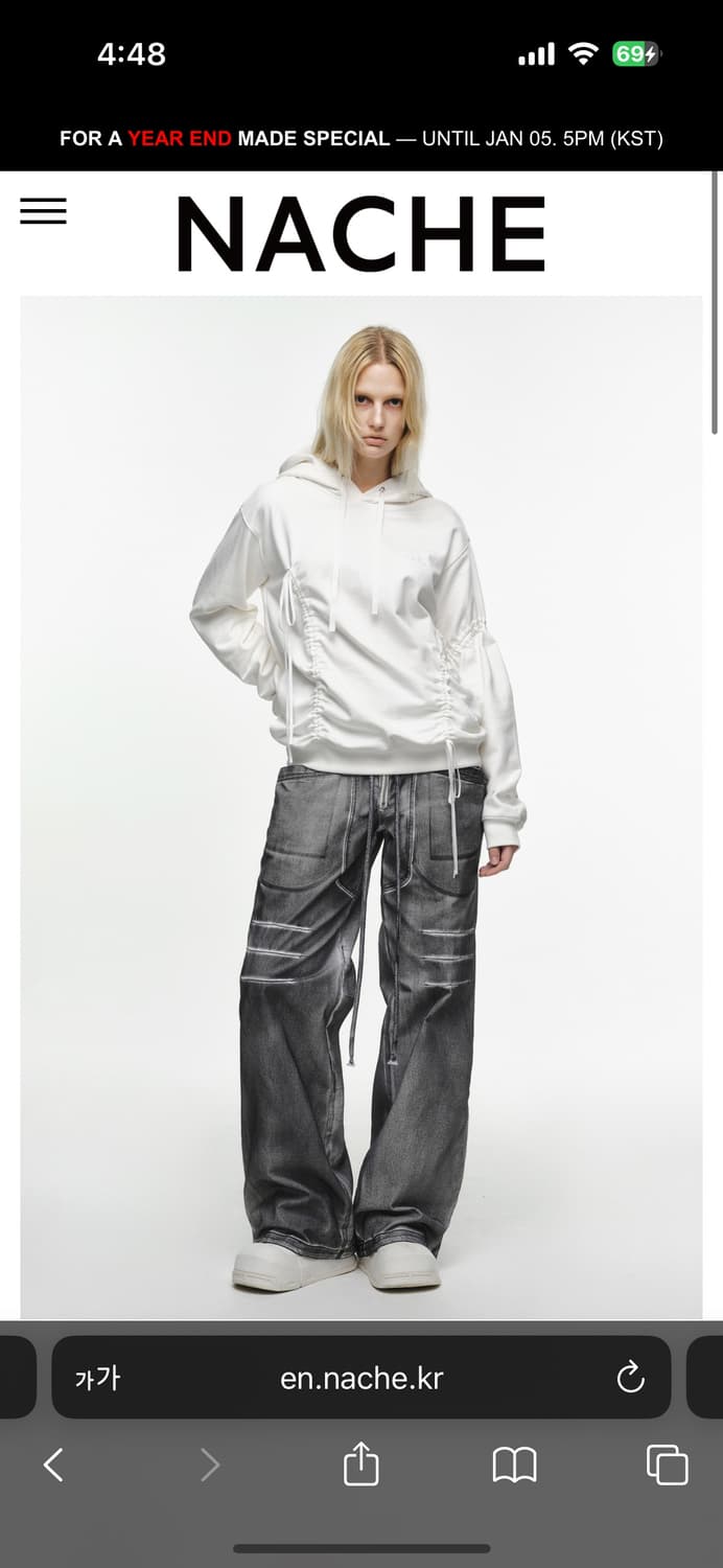 오버랩 핀턱 팬츠 dirty white 상품이미지3