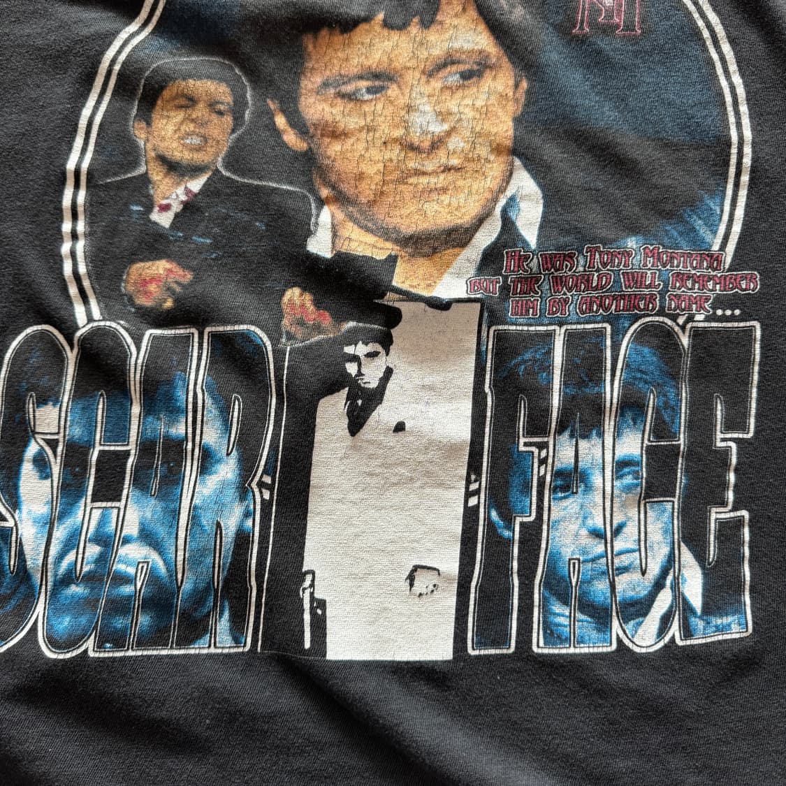 빈티지 90s Scarface 스카페이스 토니 몬타나 랩티셔츠 상품이미지5