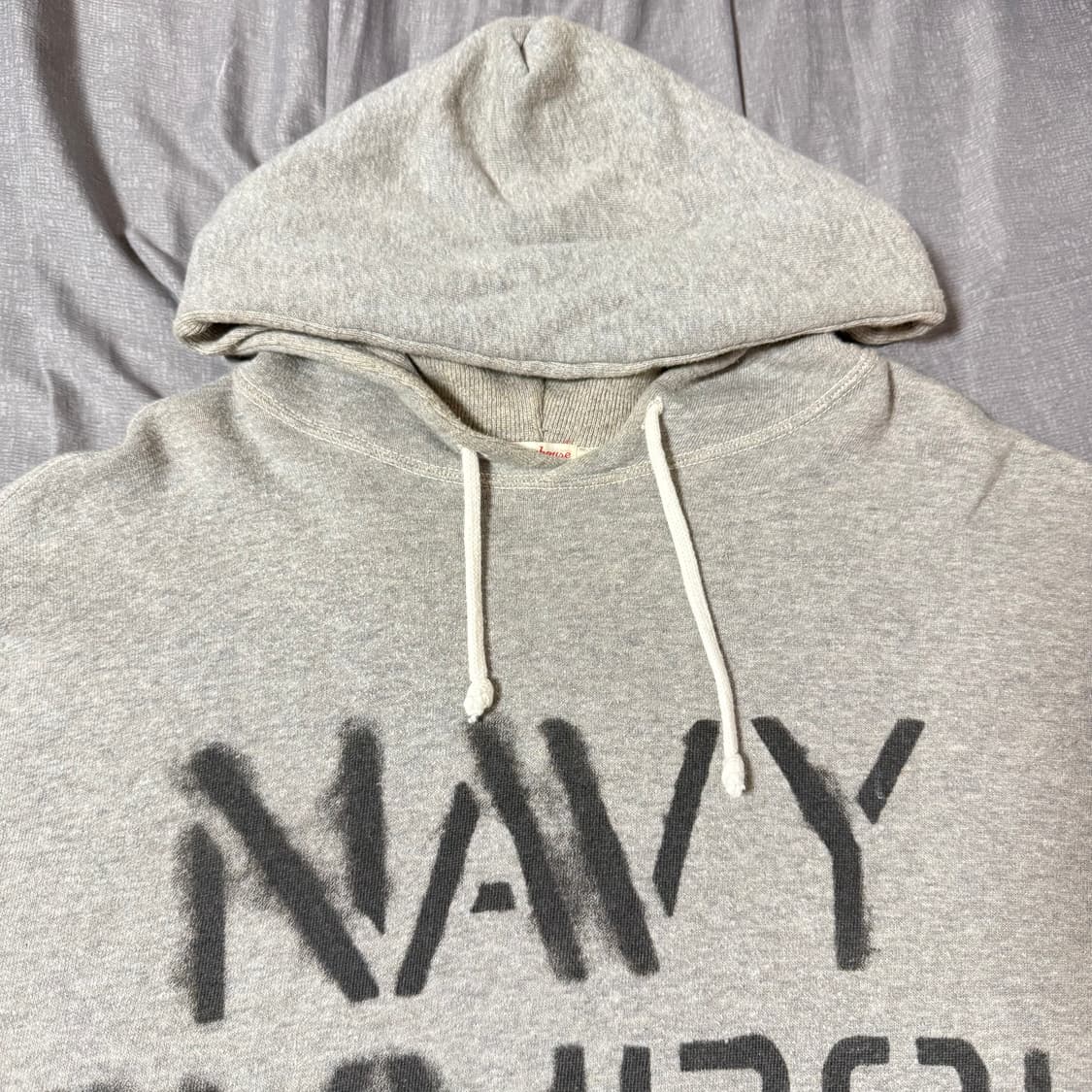 [44]웨어하우스 "NAVY SYMBOL" 브러쉬 페인팅 후드 티 상품이미지4