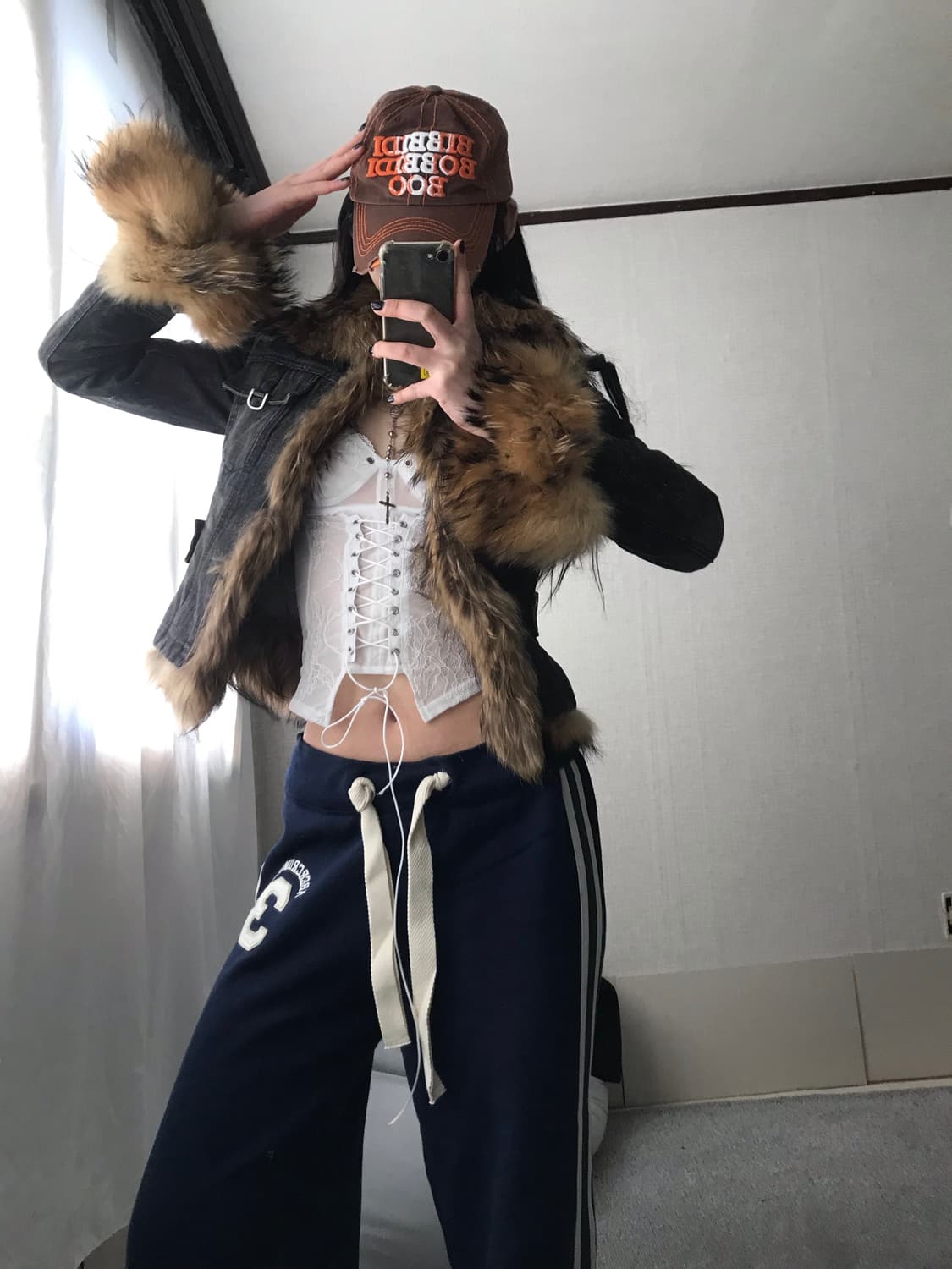 빈티지 데님 퍼자켓 상품이미지3