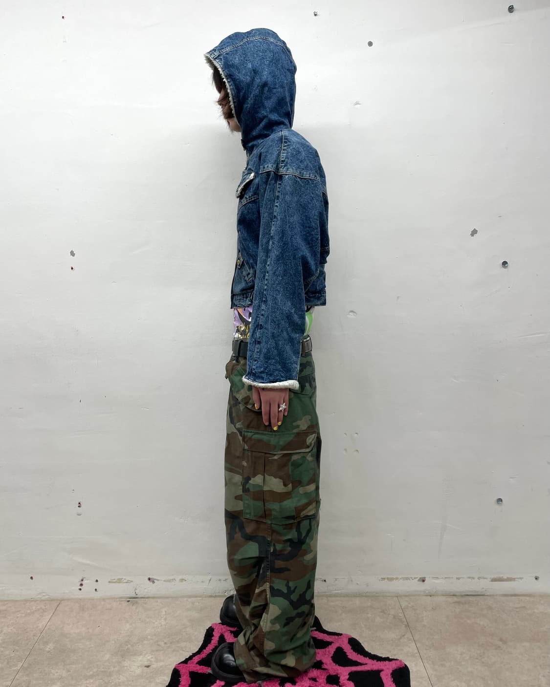 multi-pocket denim cropped hoodie jacket 상품이미지7