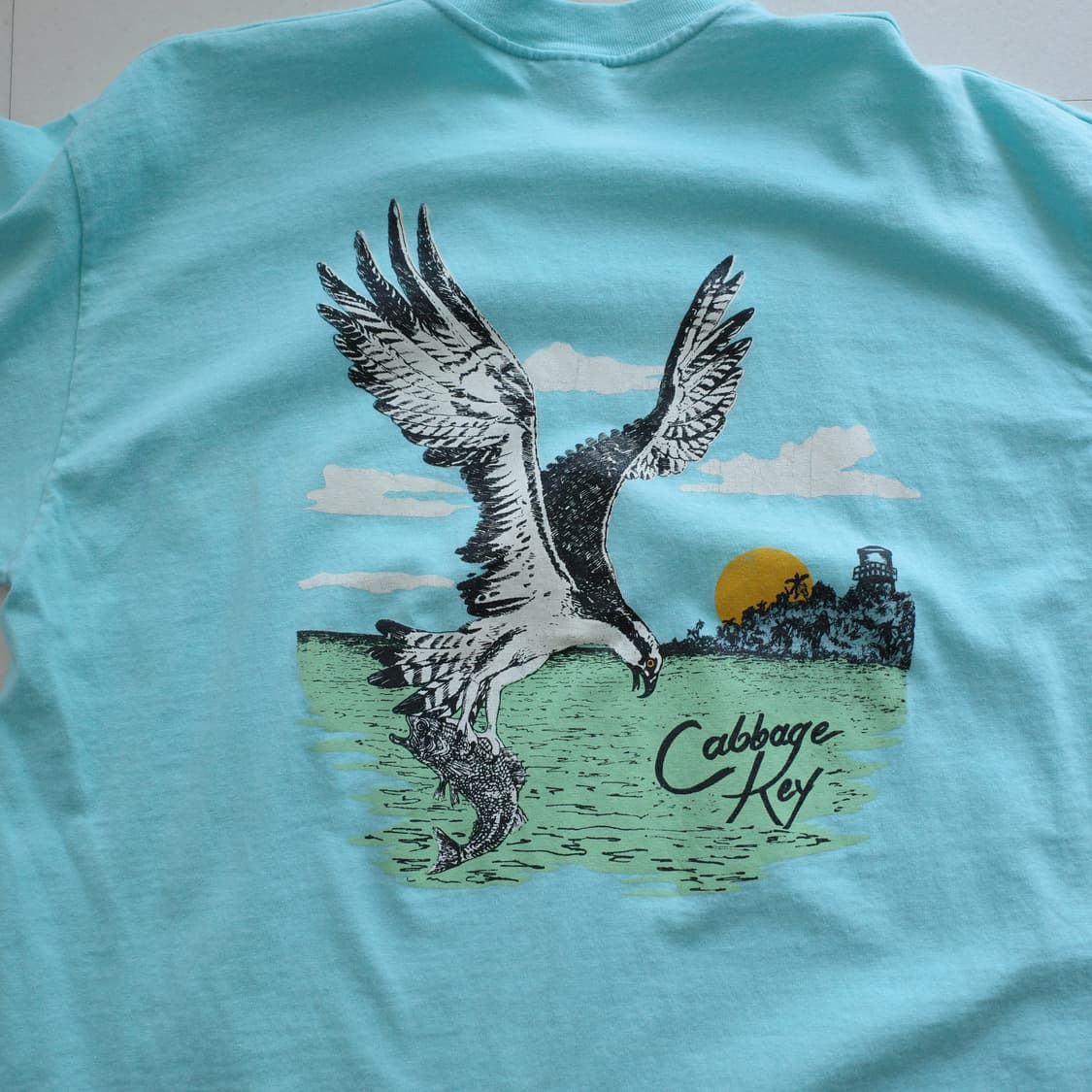 90s USA 캐비지키 백프린팅 싱글스티치 포켓티 상품이미지2