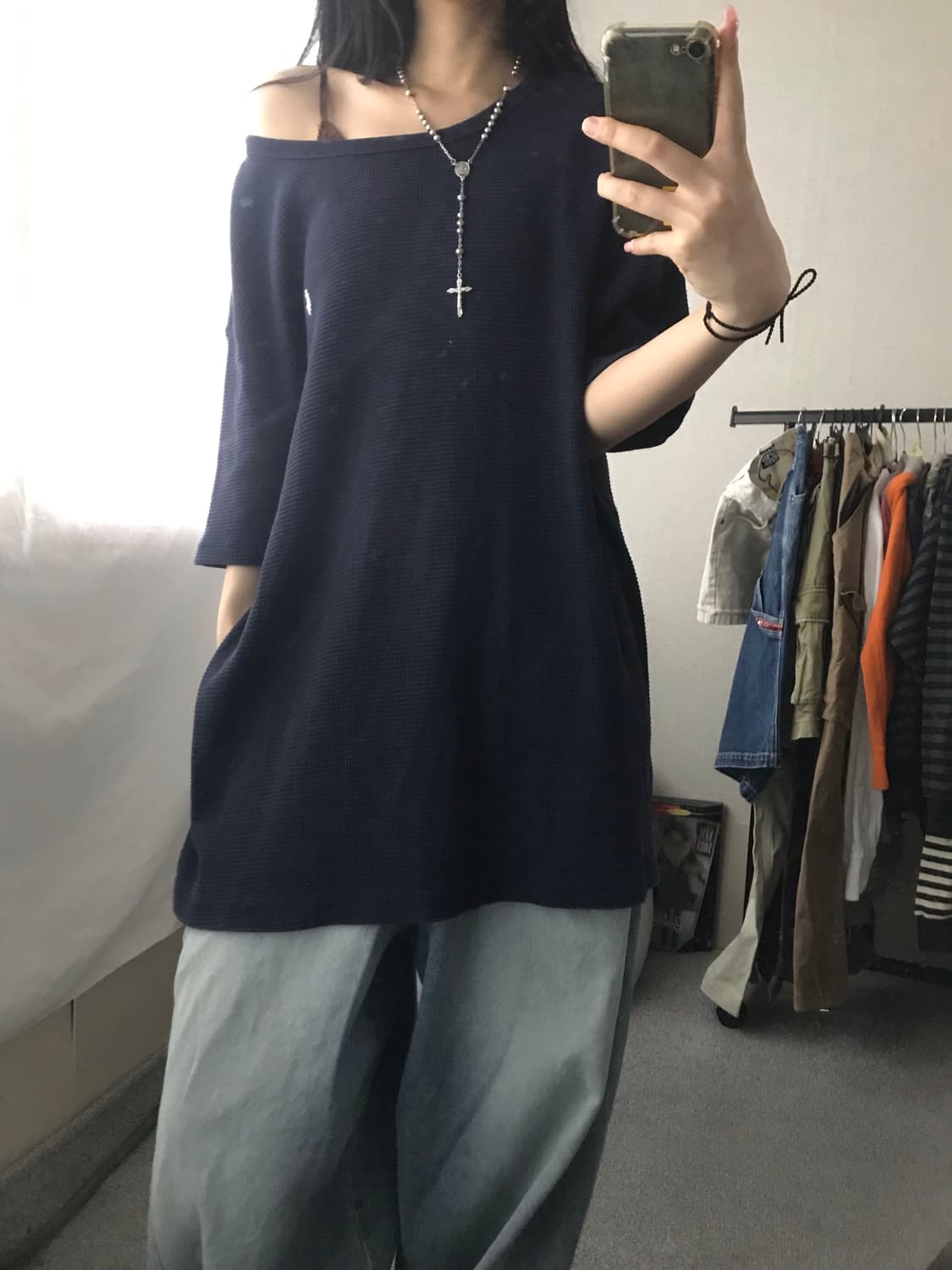 폴로 네이비 와플 반팔티셔츠 상품이미지4