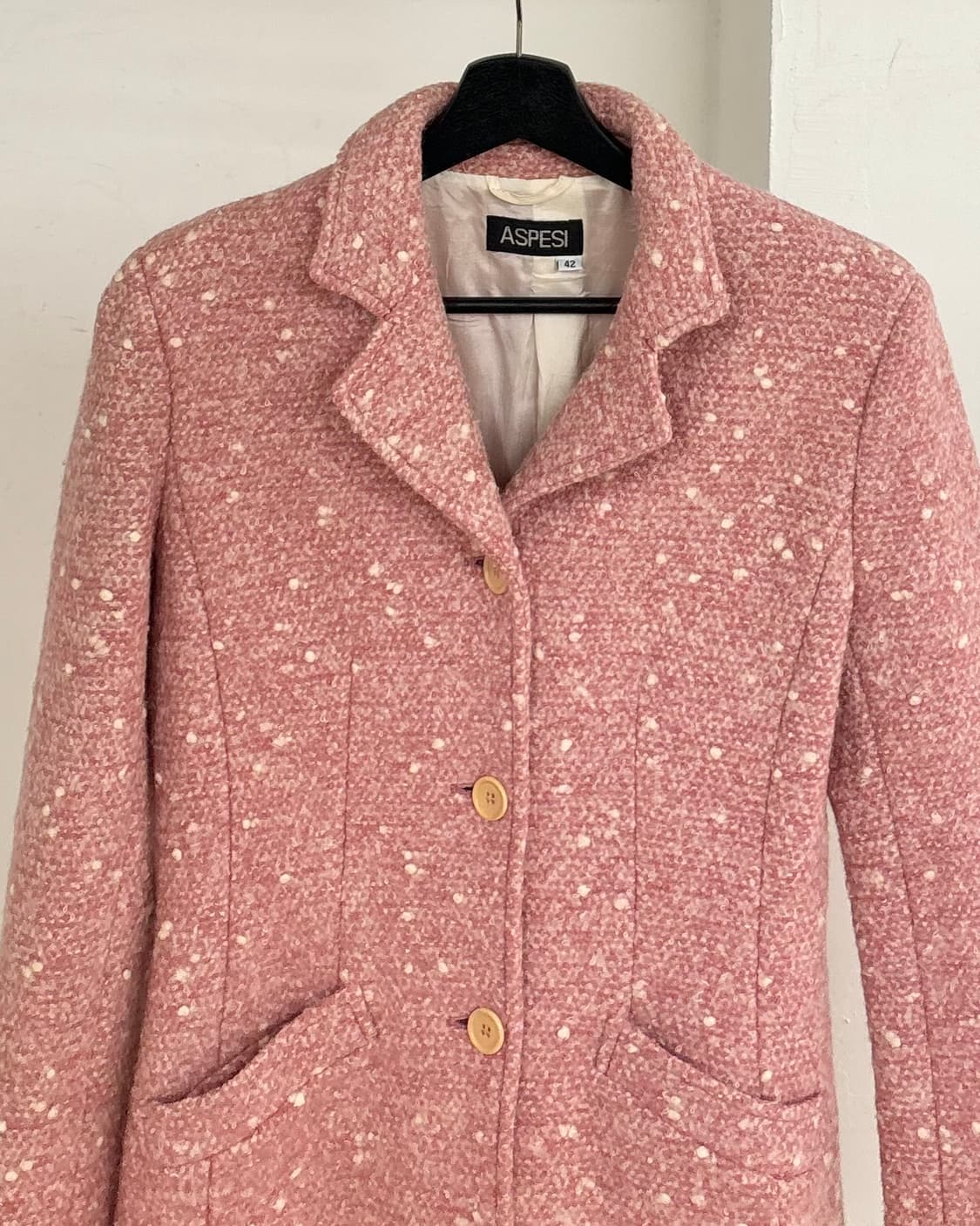 아스페시 핑크 트위드 웰트 포켓 코트 자켓 상품이미지2