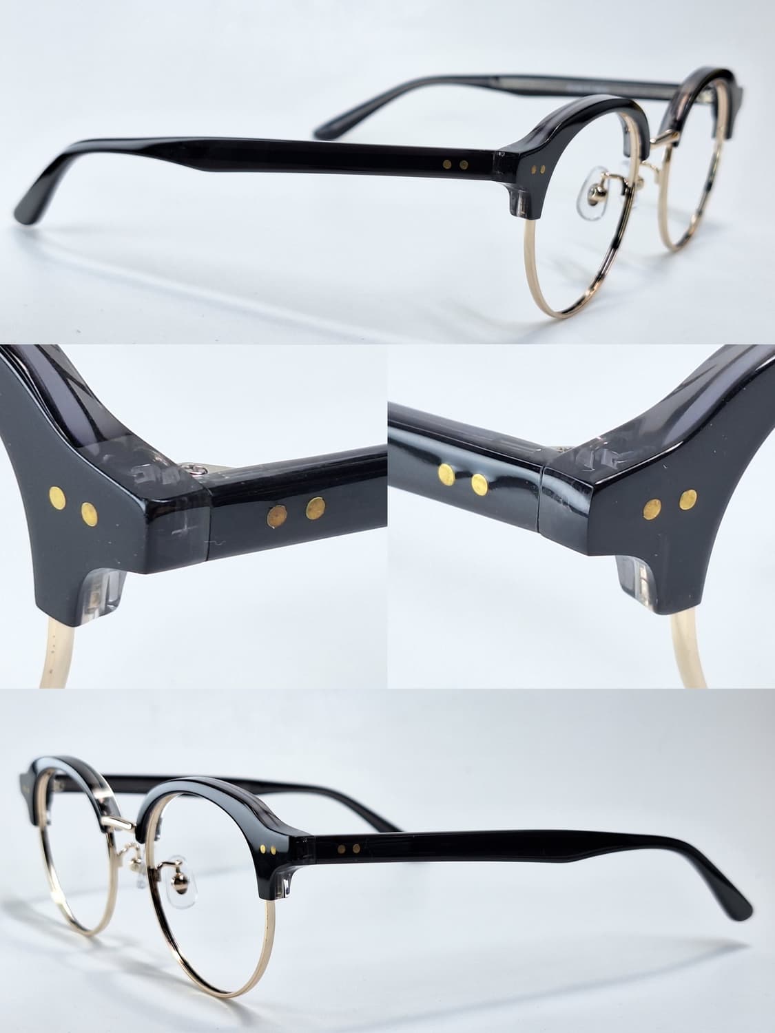 일제 블랙 골드 하금테 안경테 48mm 일본 수입 패션 아이웨어 클래식  상품이미지6