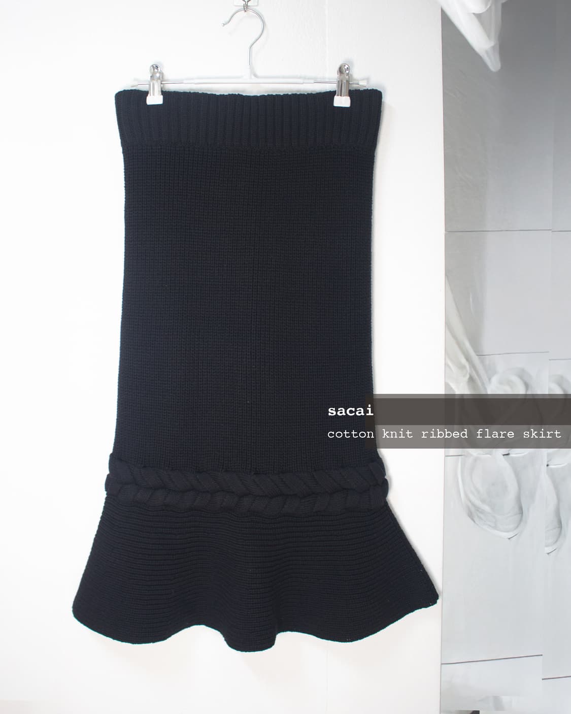 cotton knit ribbed flare skirt 상품이미지1