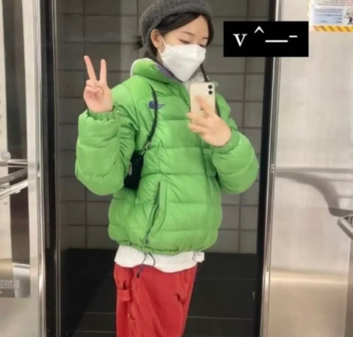 노스페이스 빈티지 미노이 눕시2 후드 숏패딩 네이비 브라운 L 상품이미지4