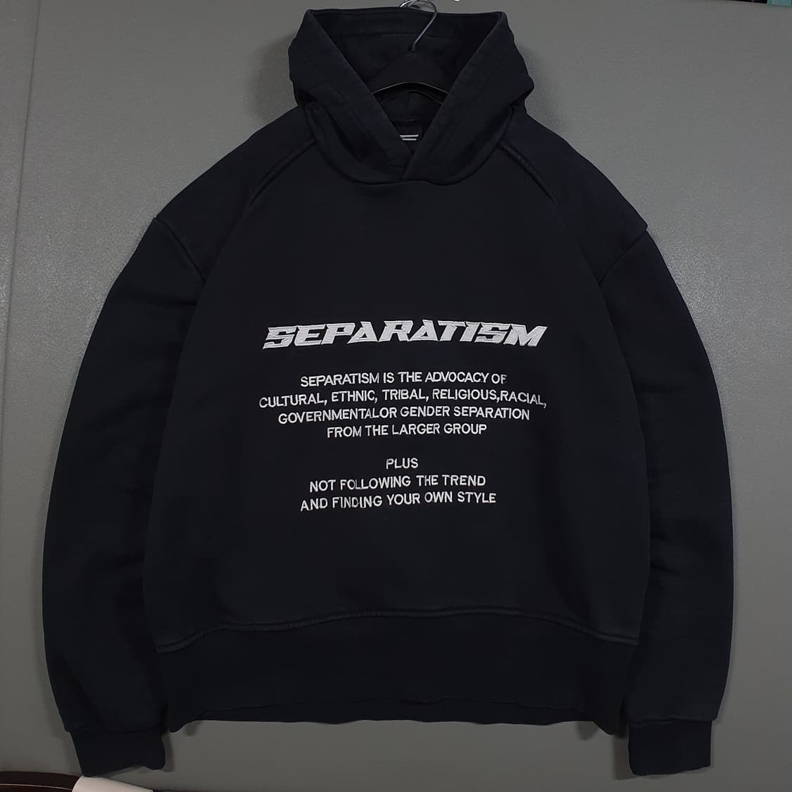 실측 XL) Fwoh SEPARATISM 레터링 오버핏 후드티 스웻셔츠 상품이미지1