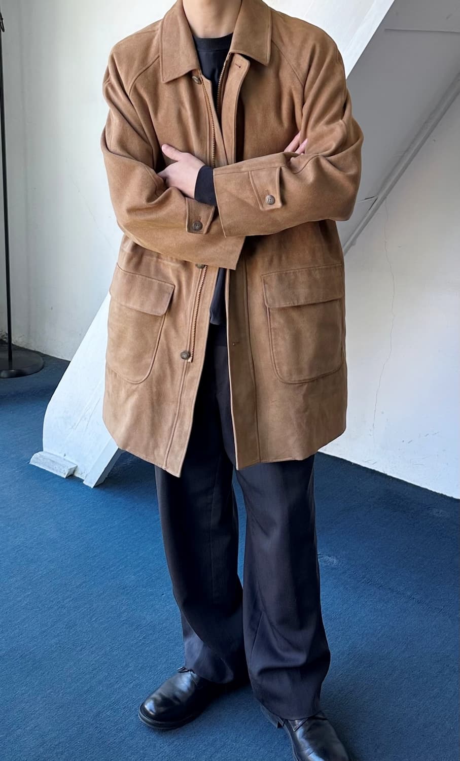 Fake suede 2way liner bal collar coat 상품이미지10