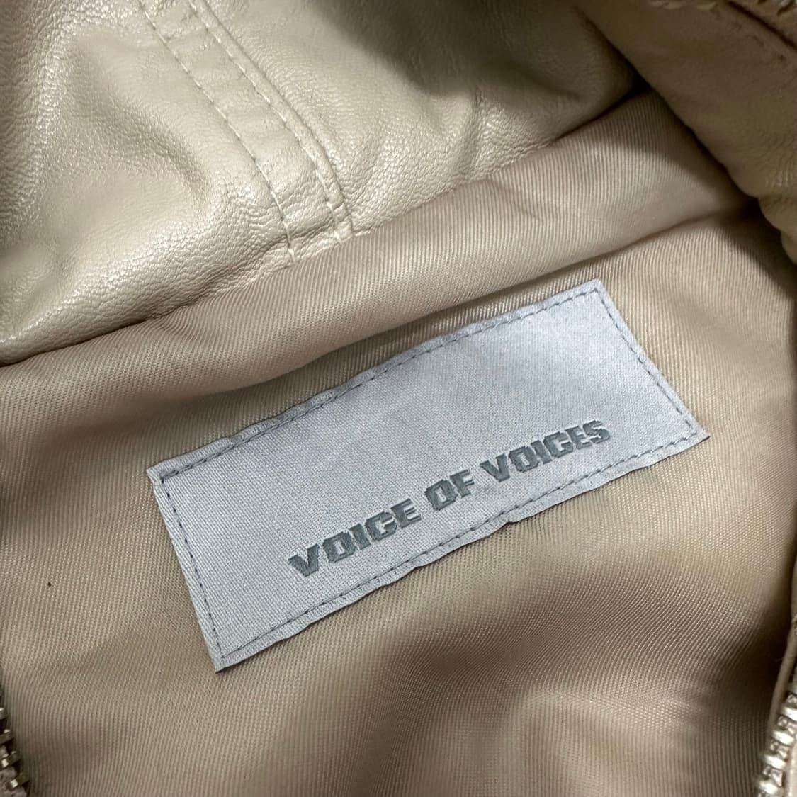 VOV 보브 여성 가죽 후드집업 자켓 아이보리 상품이미지8