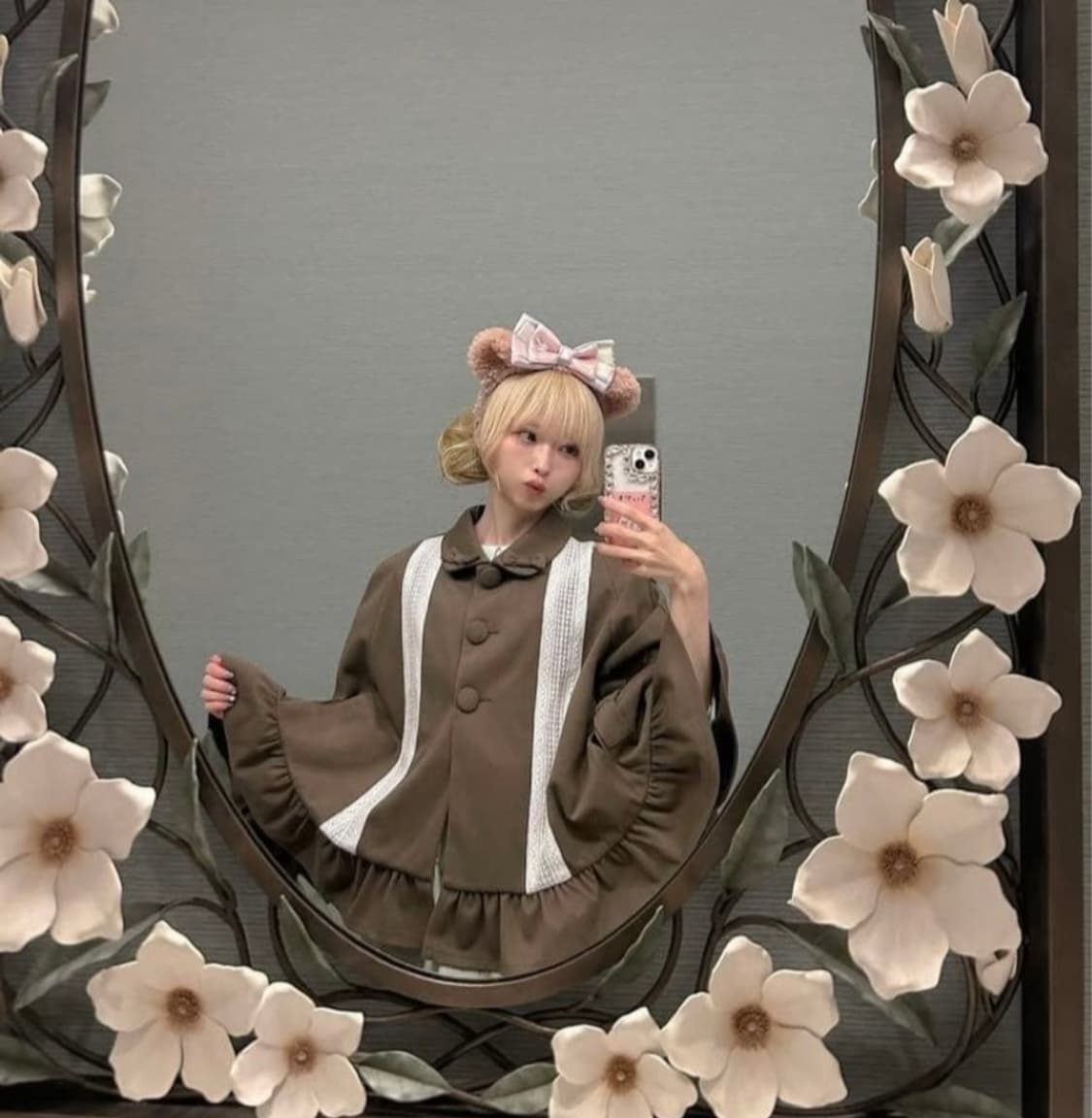 양산형지뢰계 케이프망토코트 달천 로리타 펑크 캐캐체 핀터깔 라떼히메갸루 상품이미지3