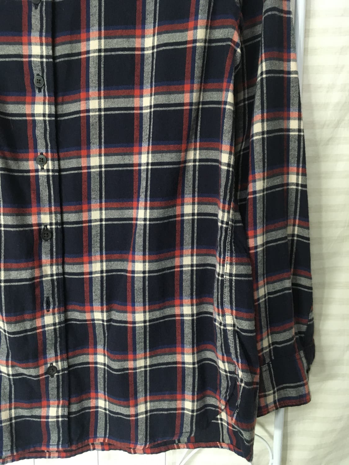 빈티지 네이비 체크 셔츠 y2k 스트릿 갸루 펑키 일본빈티지717 상품이미지4